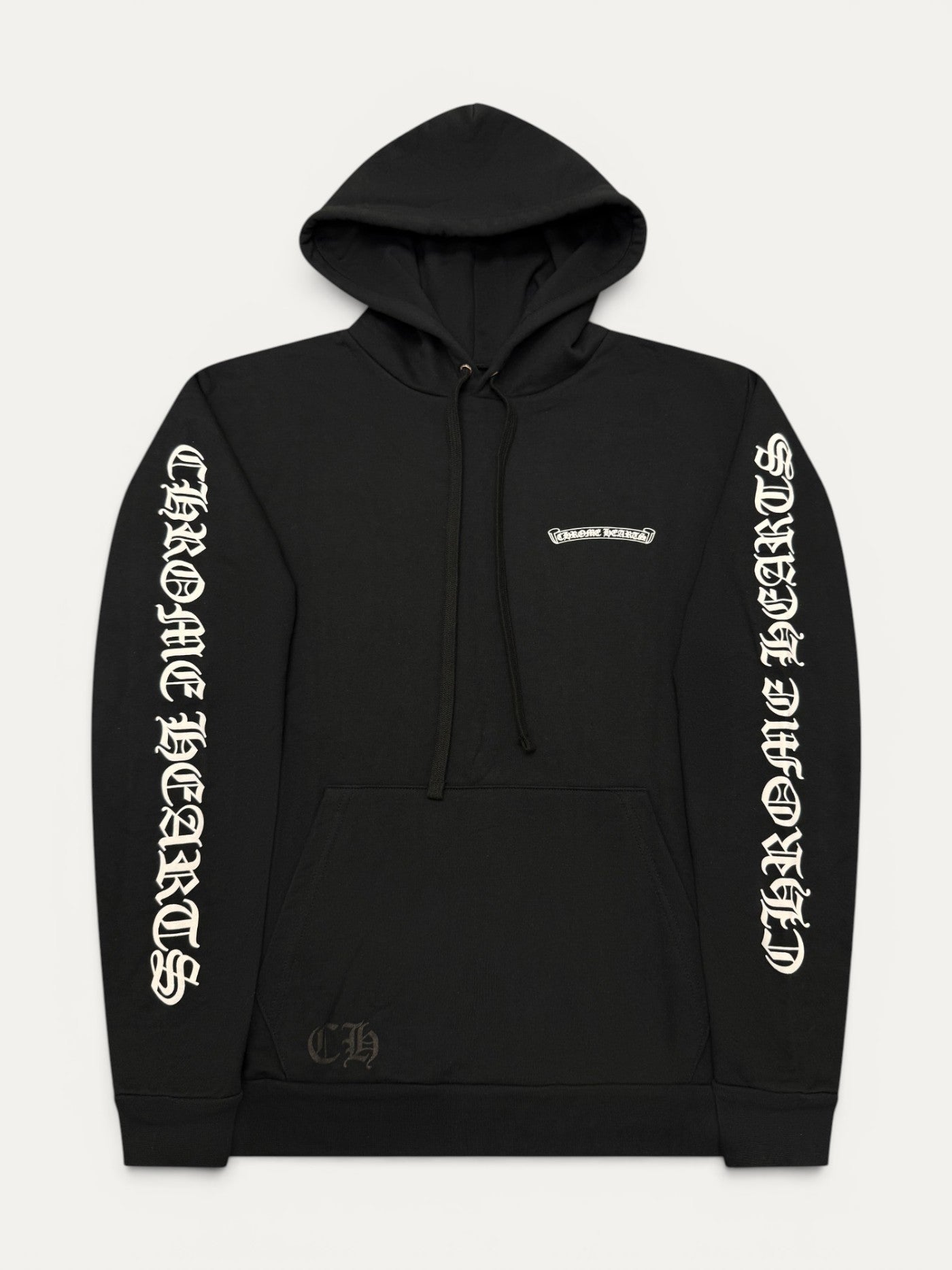 Chrome Hearts Black Scroll Logo Hoodie