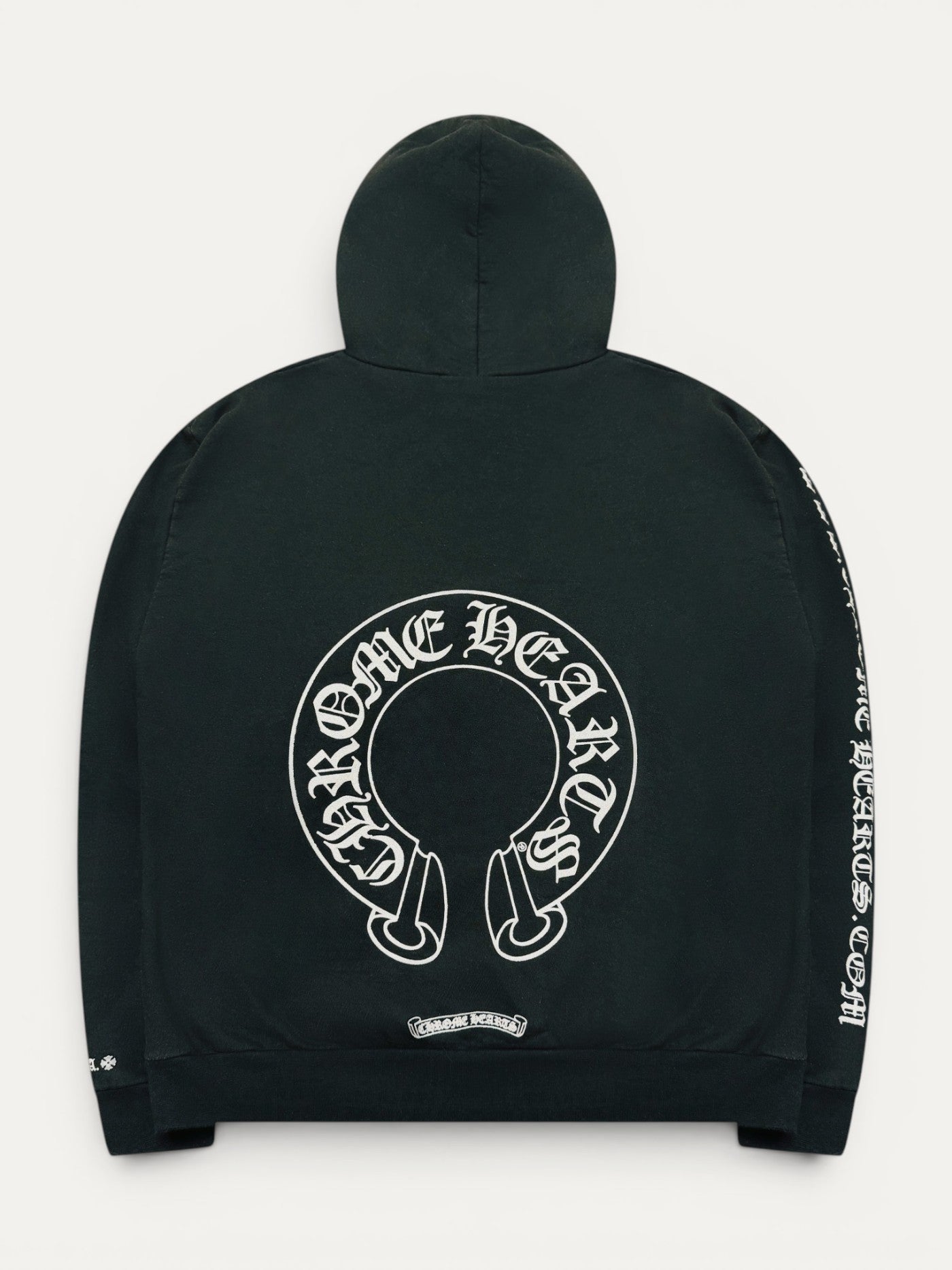 Chrome Hearts Silver Glitter Black Horseshoe Hoodie