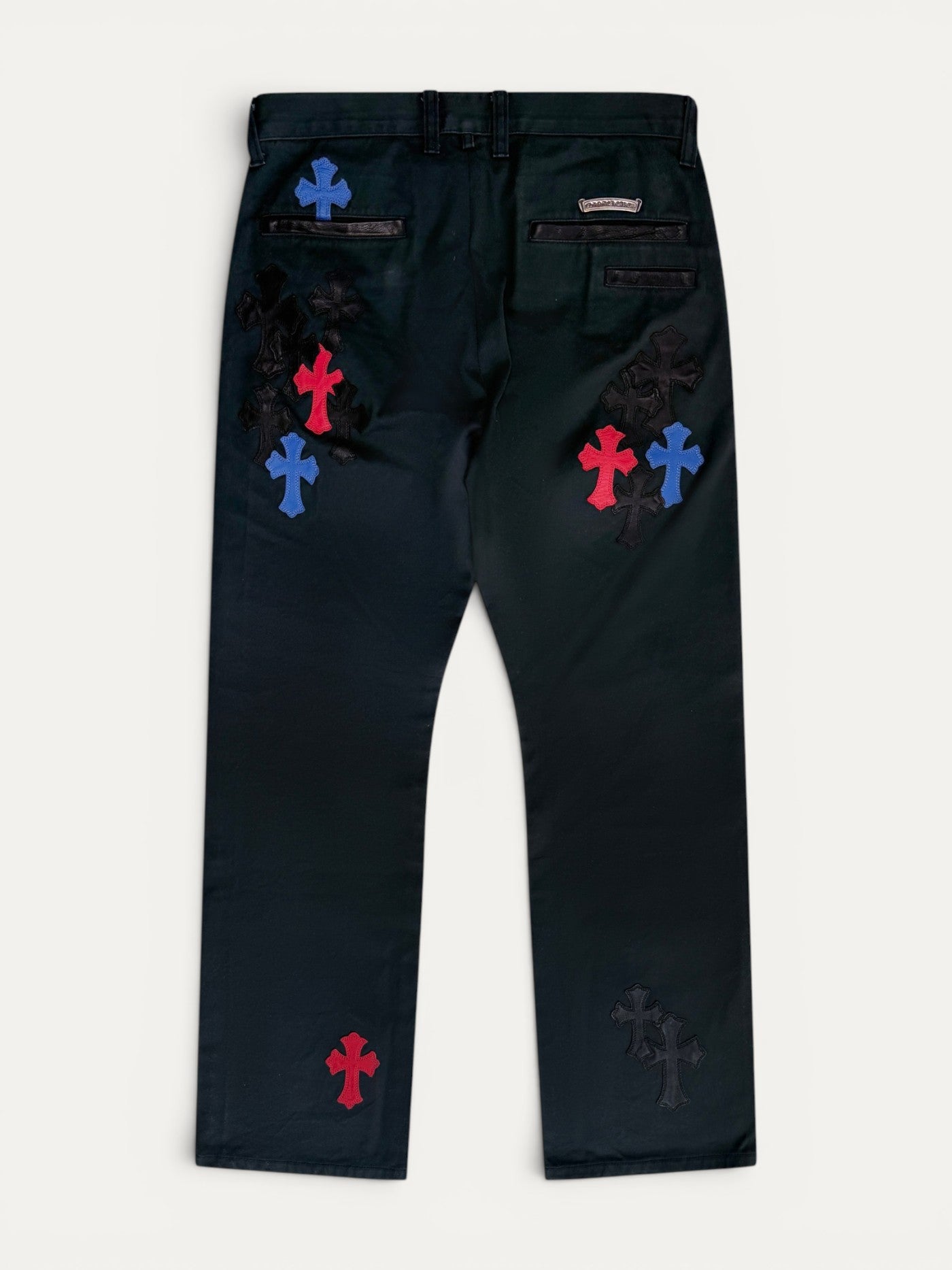 Chrome Hearts Multi Colour Red Blue Cross Patch Chino Pants