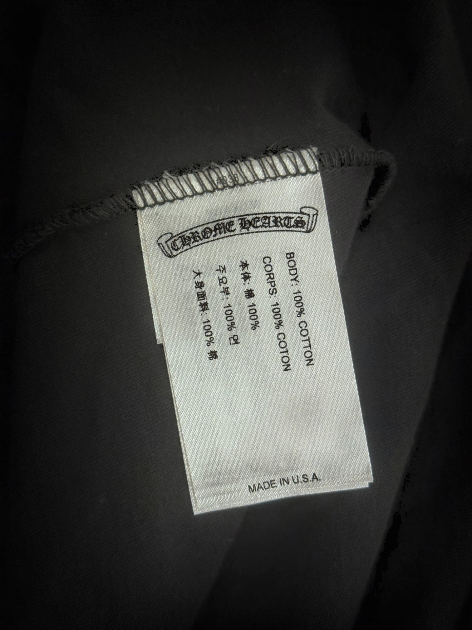 Chrome Hearts Black Scroll Logo Longsleeve