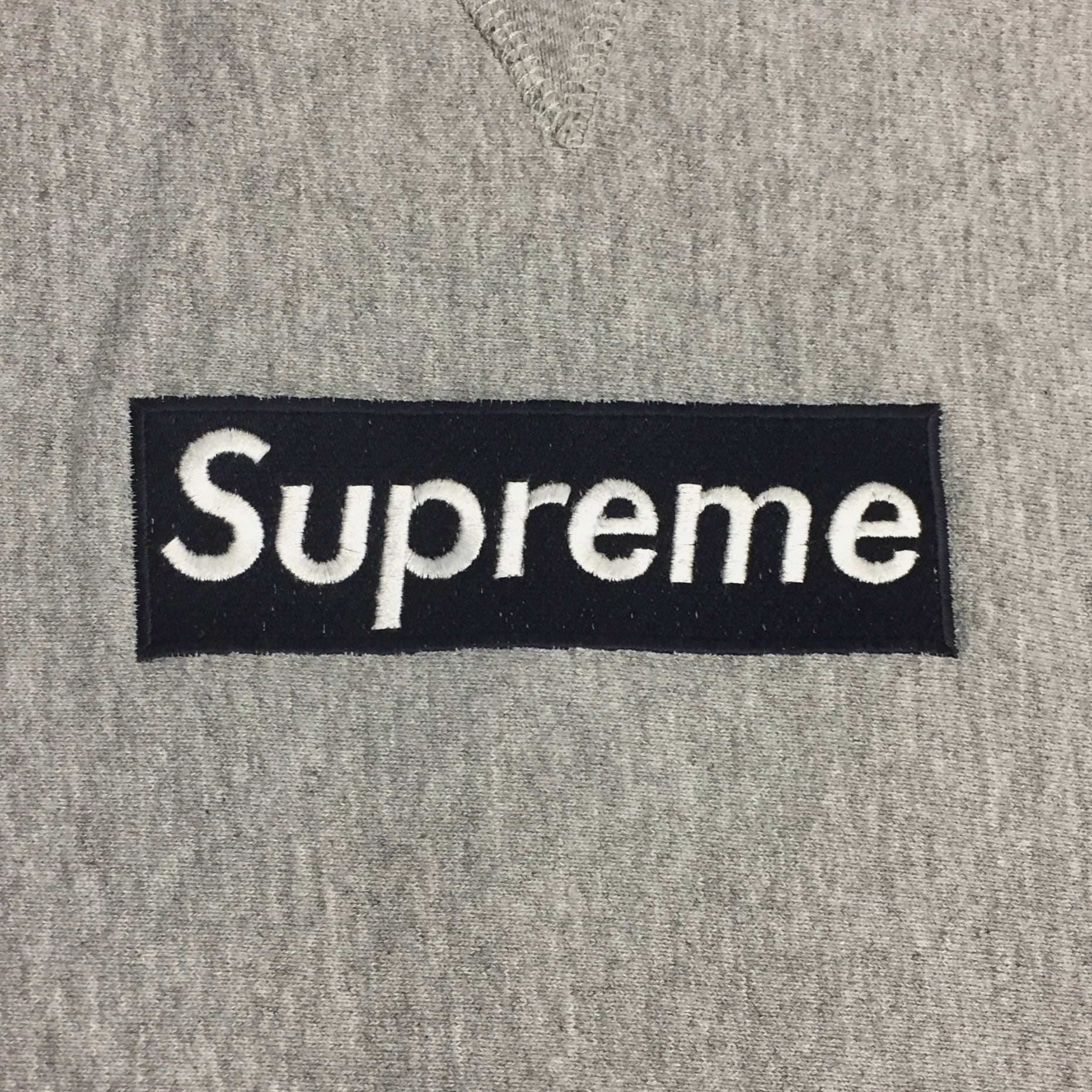 1997 Supreme Navy Grey Box Logo Crewneck