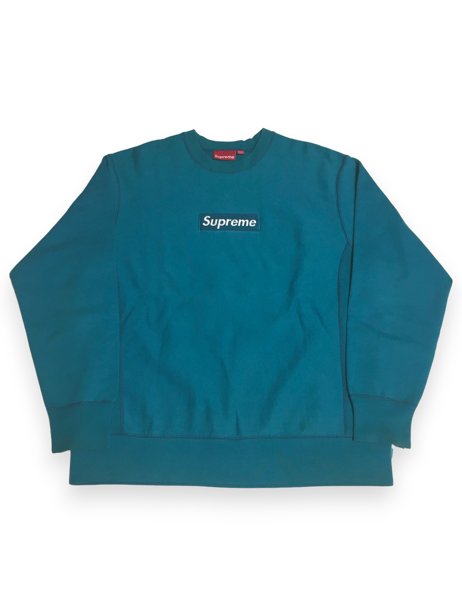 2006 Supreme Teal Box Logo Crewneck