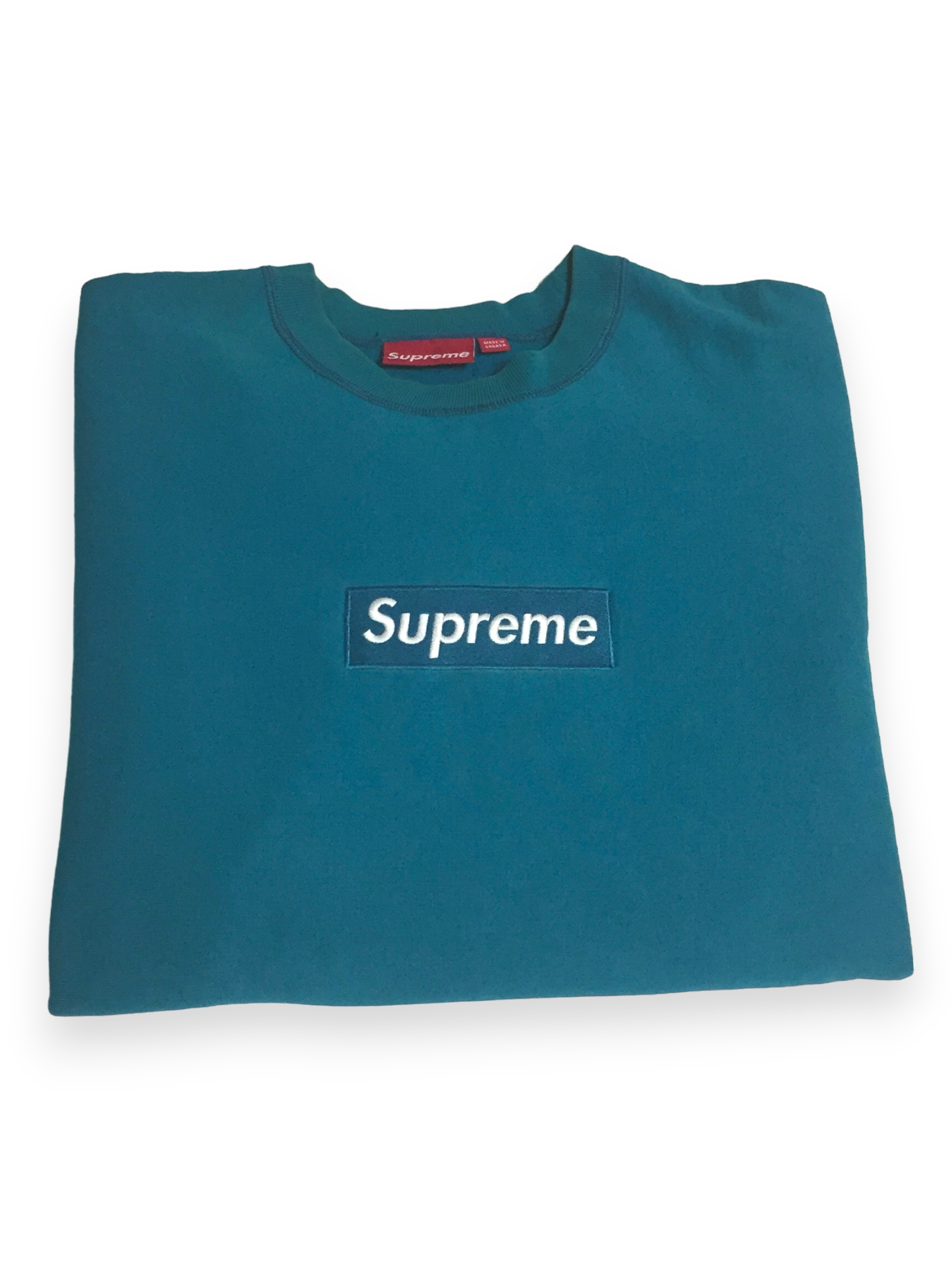 2006 Supreme Teal Box Logo Crewneck