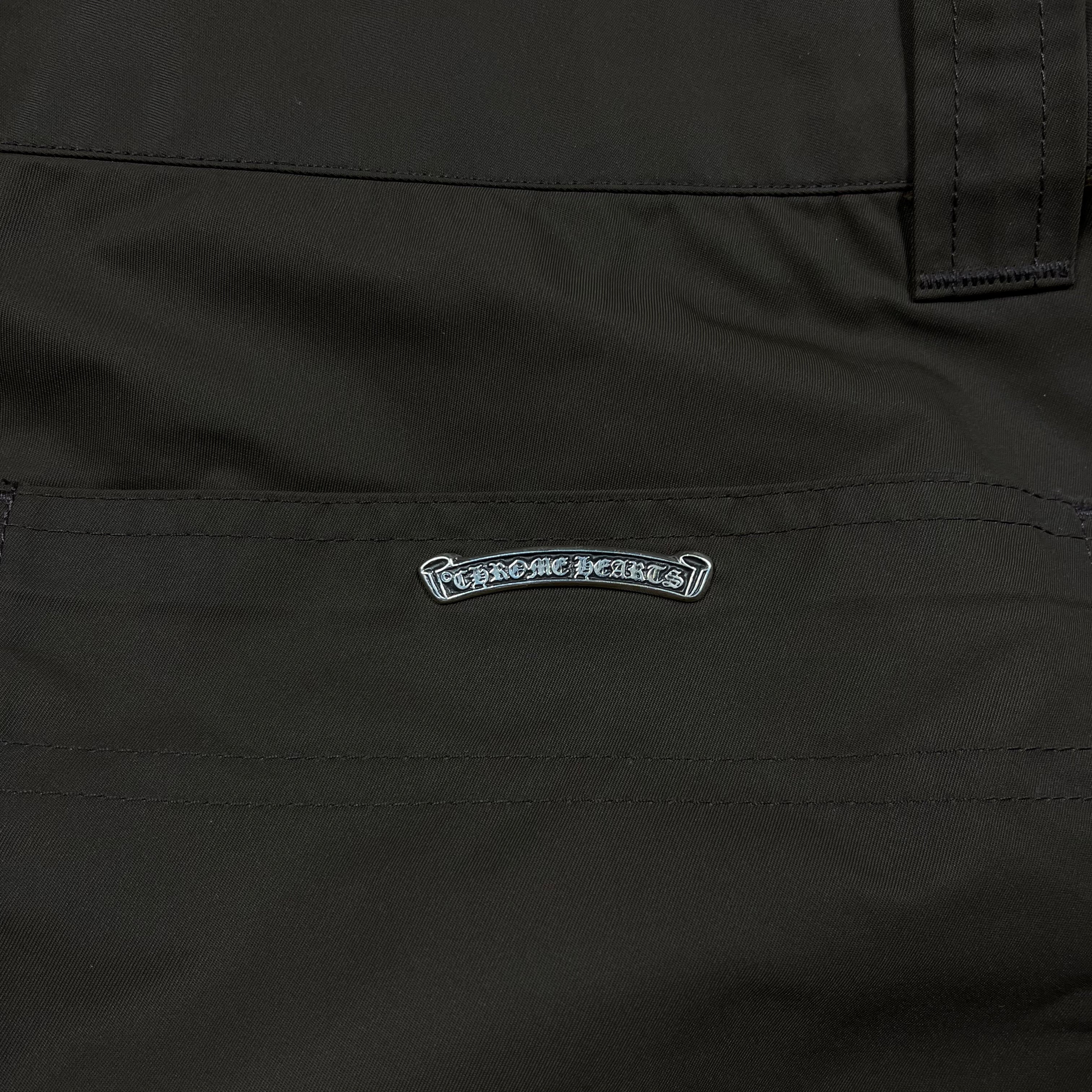 Chrome Hearts Brown Pink Cross Patch Leather Cargo Shorts