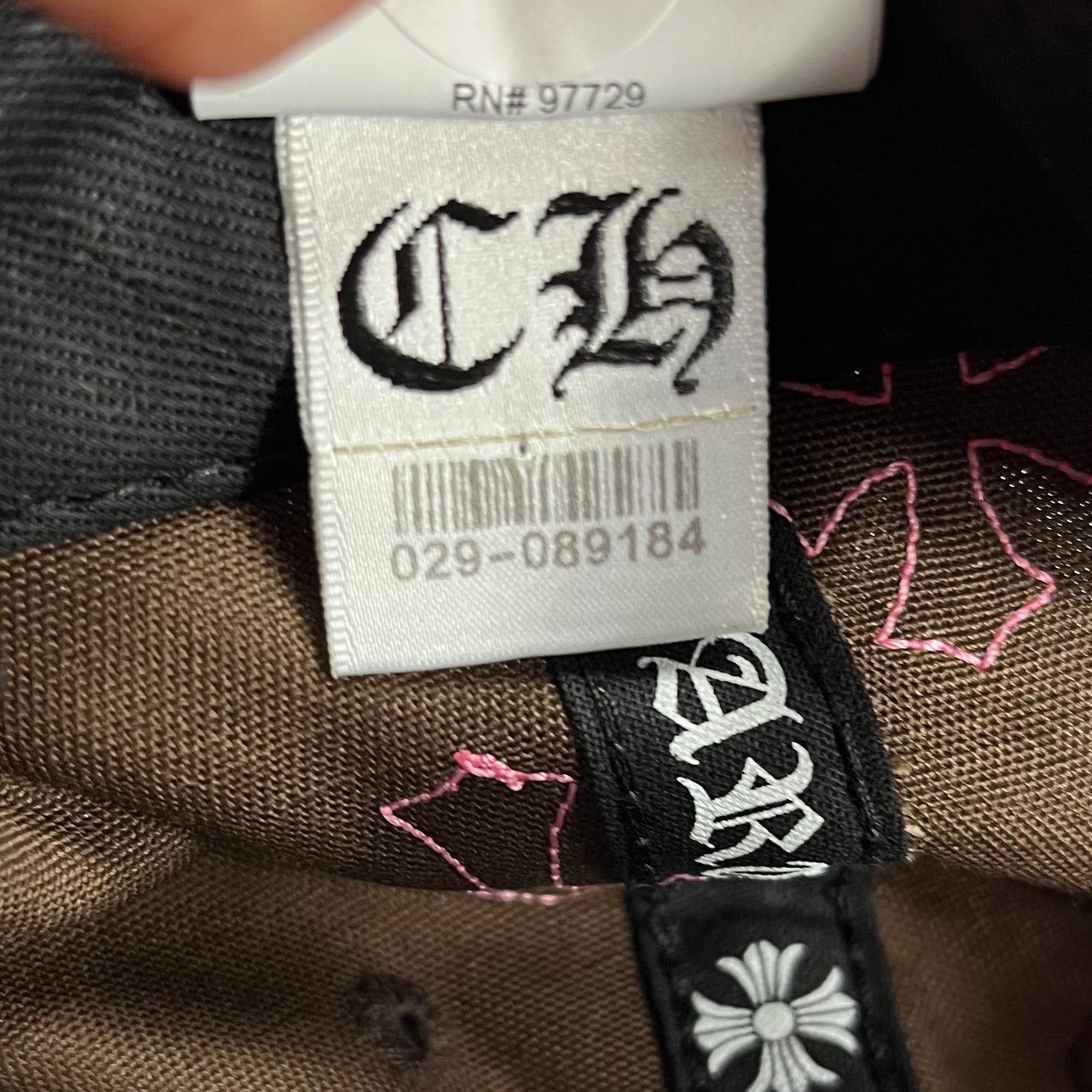 Chrome Hearts Brown Pink Cross Patch Baseball Cap