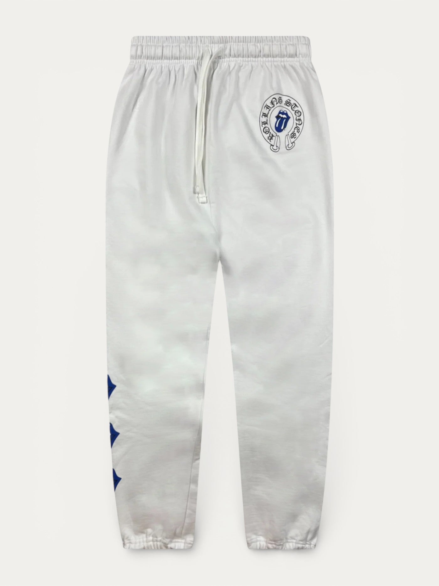 Chrome Hearts Rolling Stones Blue White Sweatpants