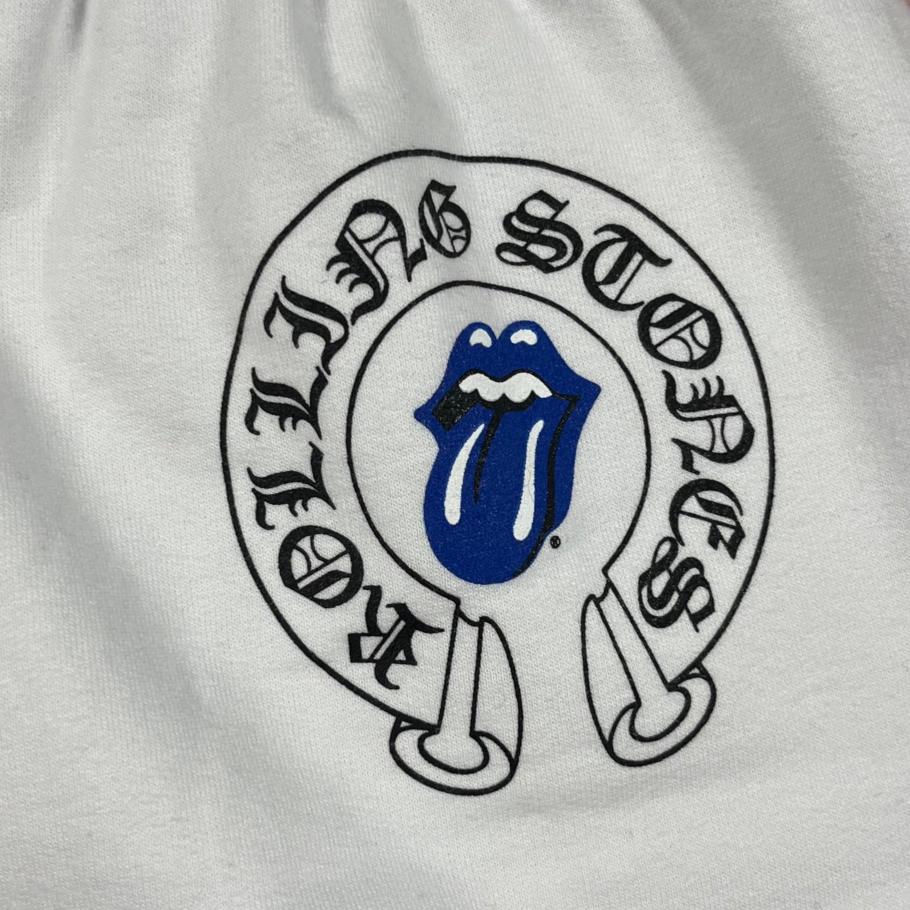 Chrome Hearts Rolling Stones Blue White Sweatpants