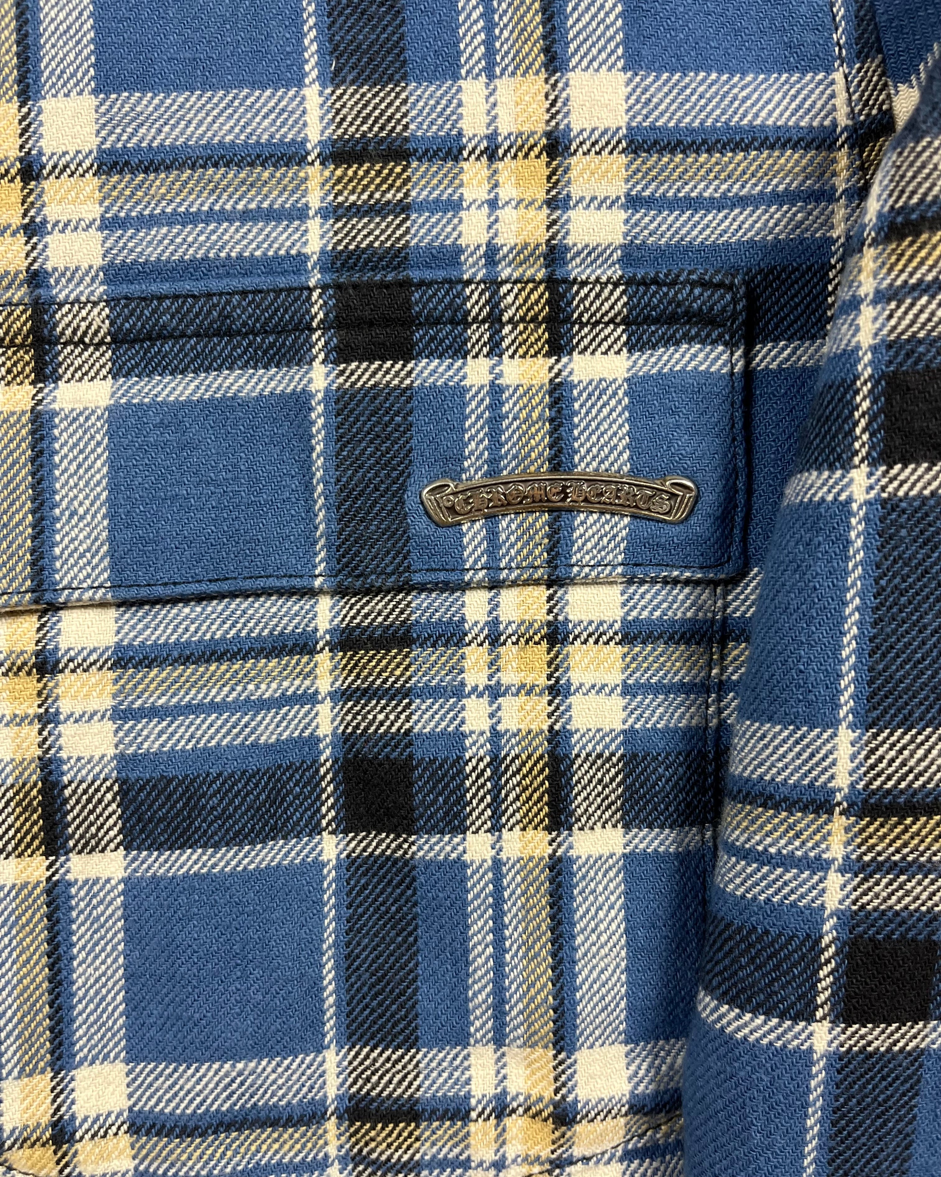 Chrome Hearts Blue Padded Flannel Jacket