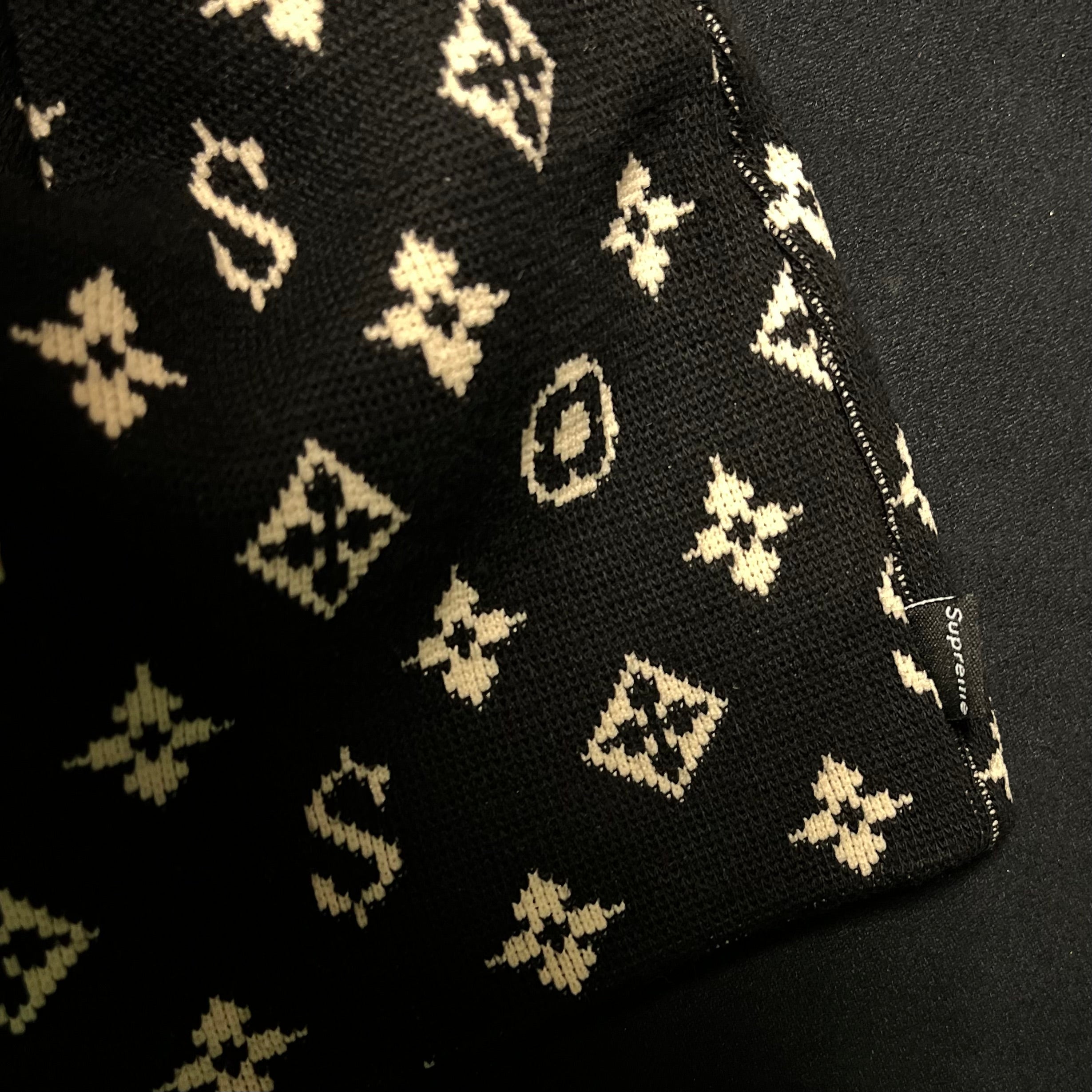 2000 Supreme LV Monogram Black Beanie