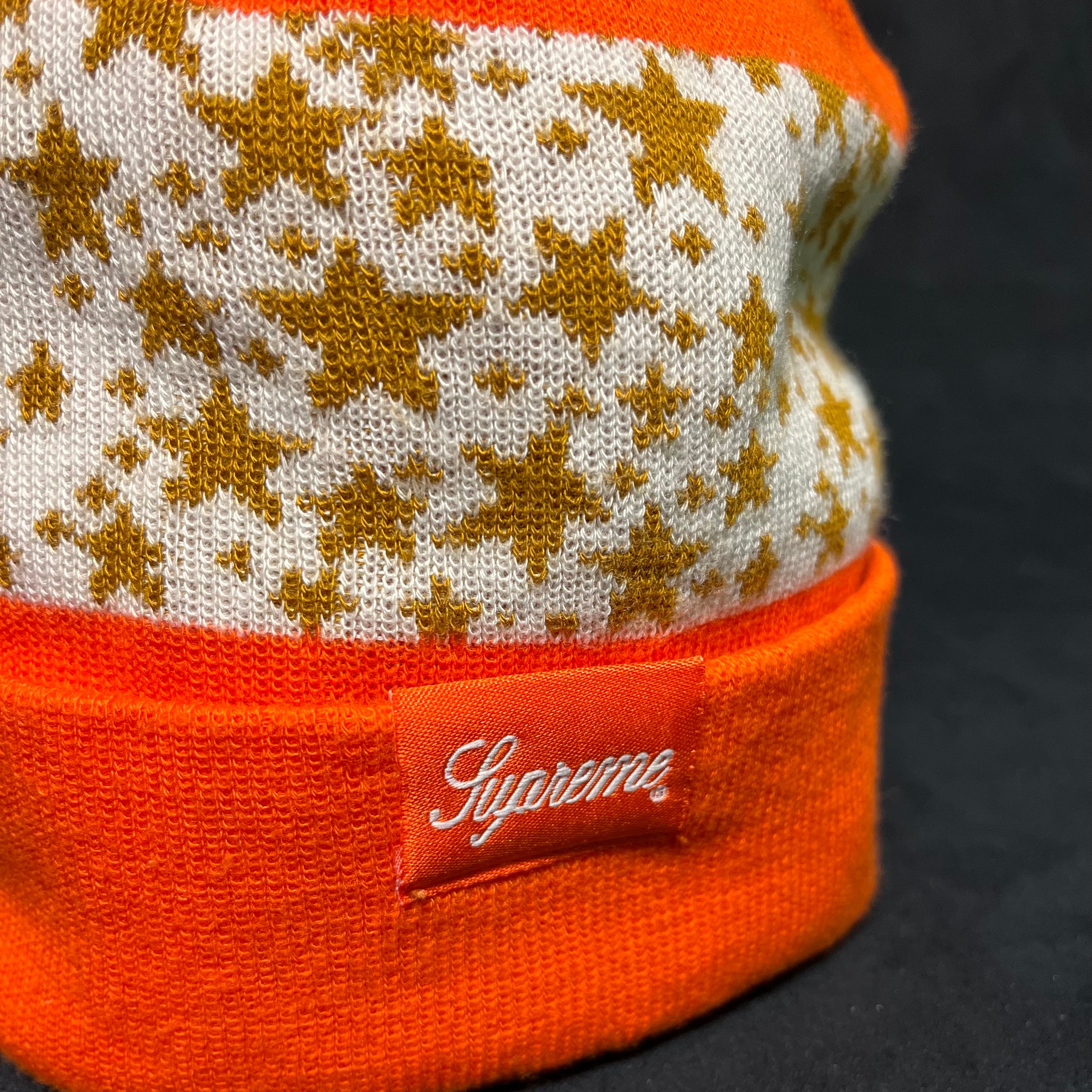2003 Supreme x Nike SB Orange Stars Beanie