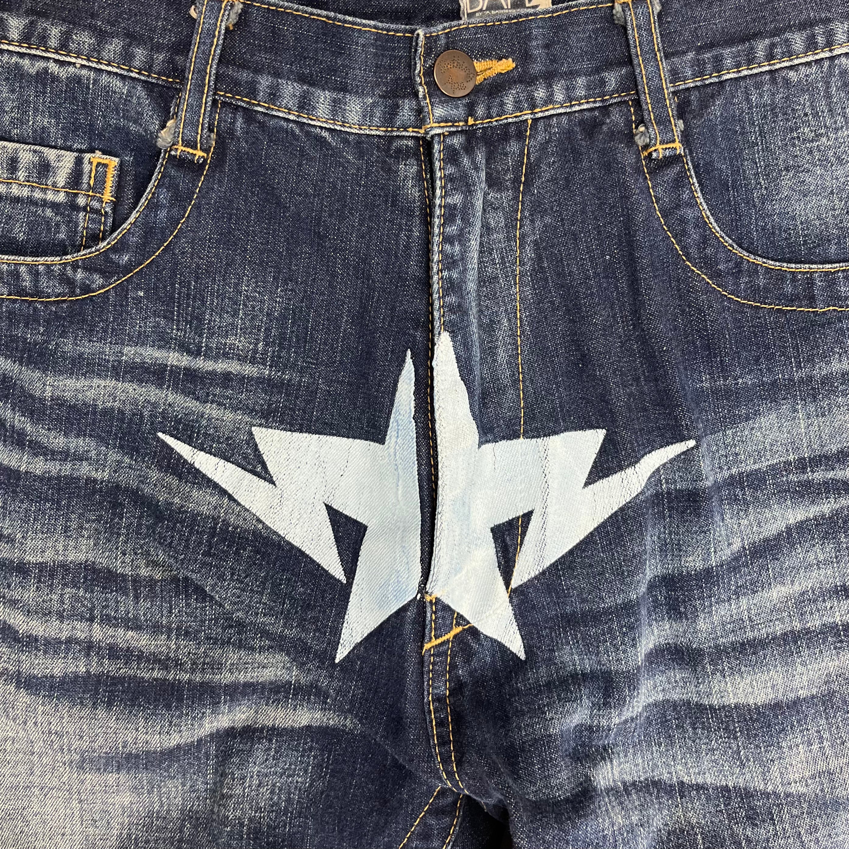BAPE White Logo Denim Jeans