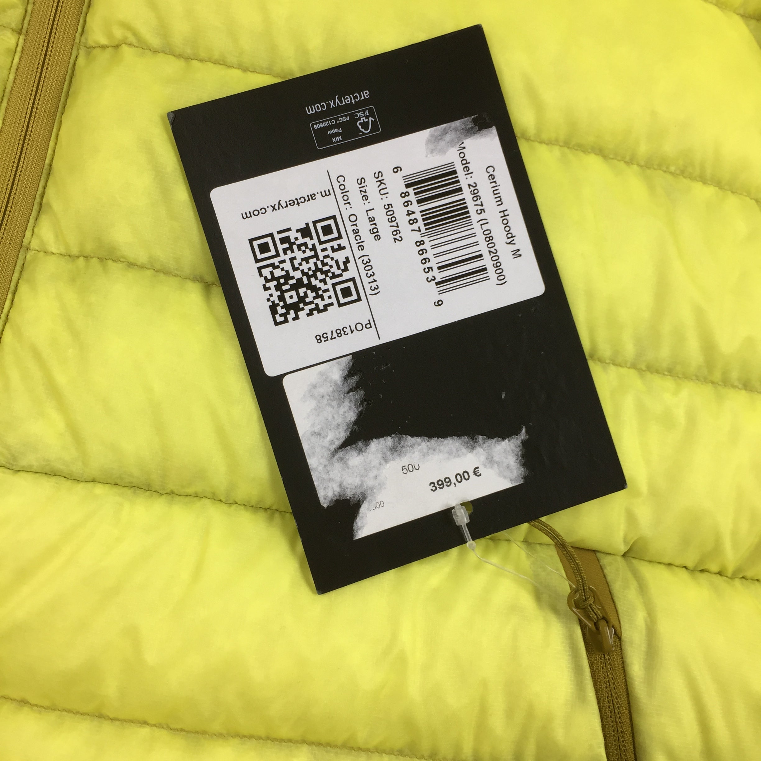 Arcteryx Yellow Cerium LT Hoody