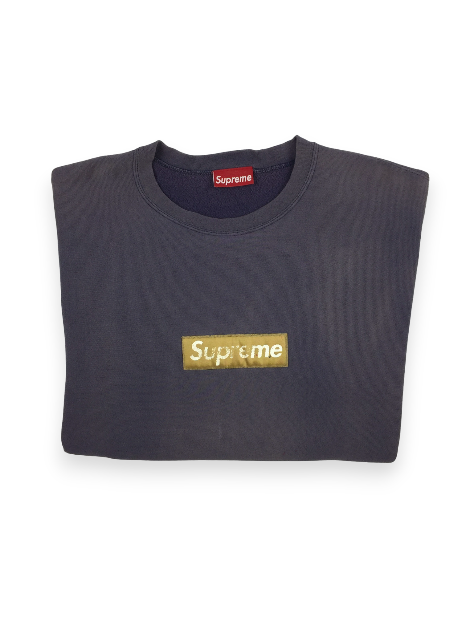1995 Supreme Gold Nylon Box Logo Crewneck