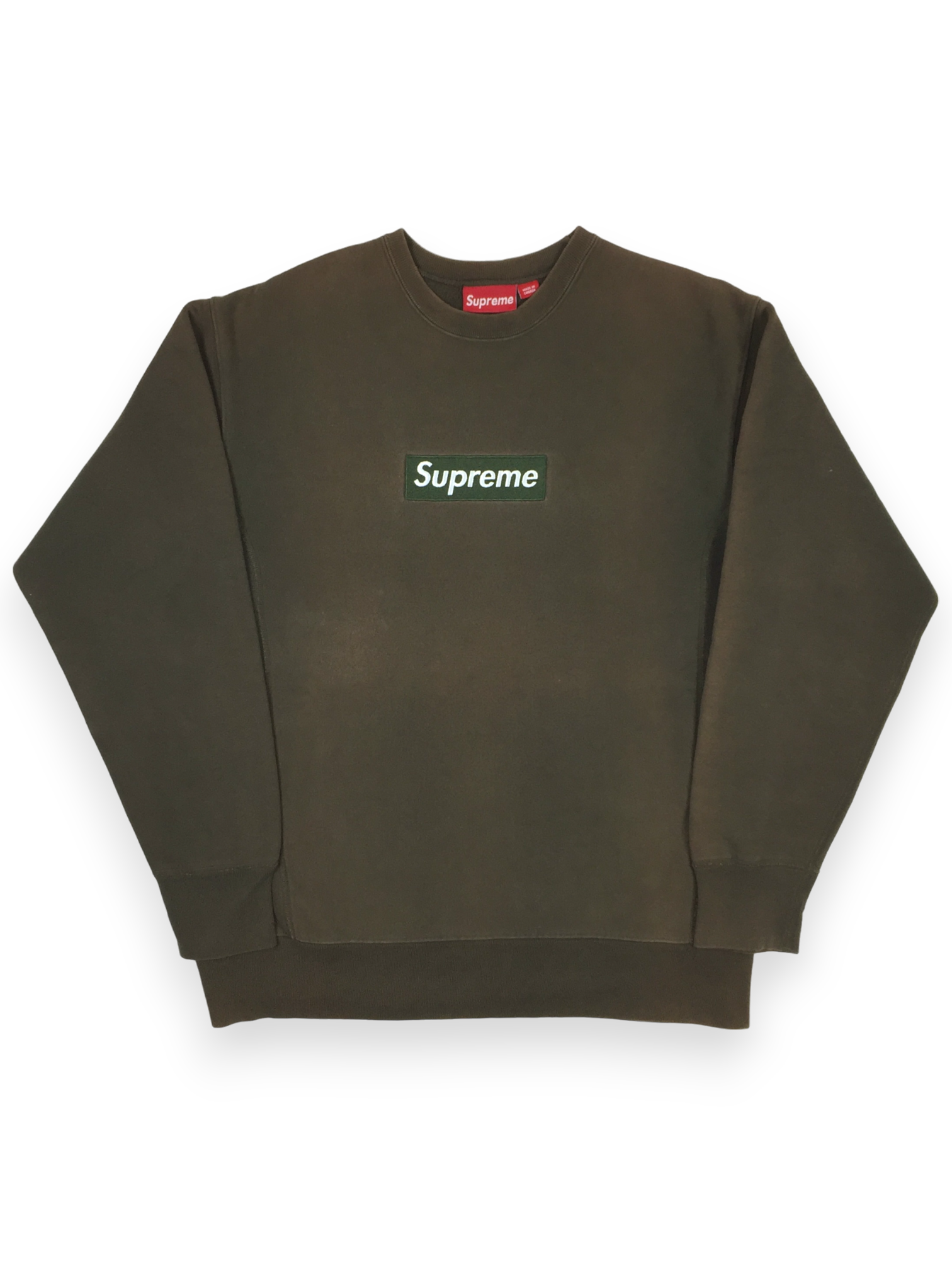 Supreme forest green box cheap logo crewneck