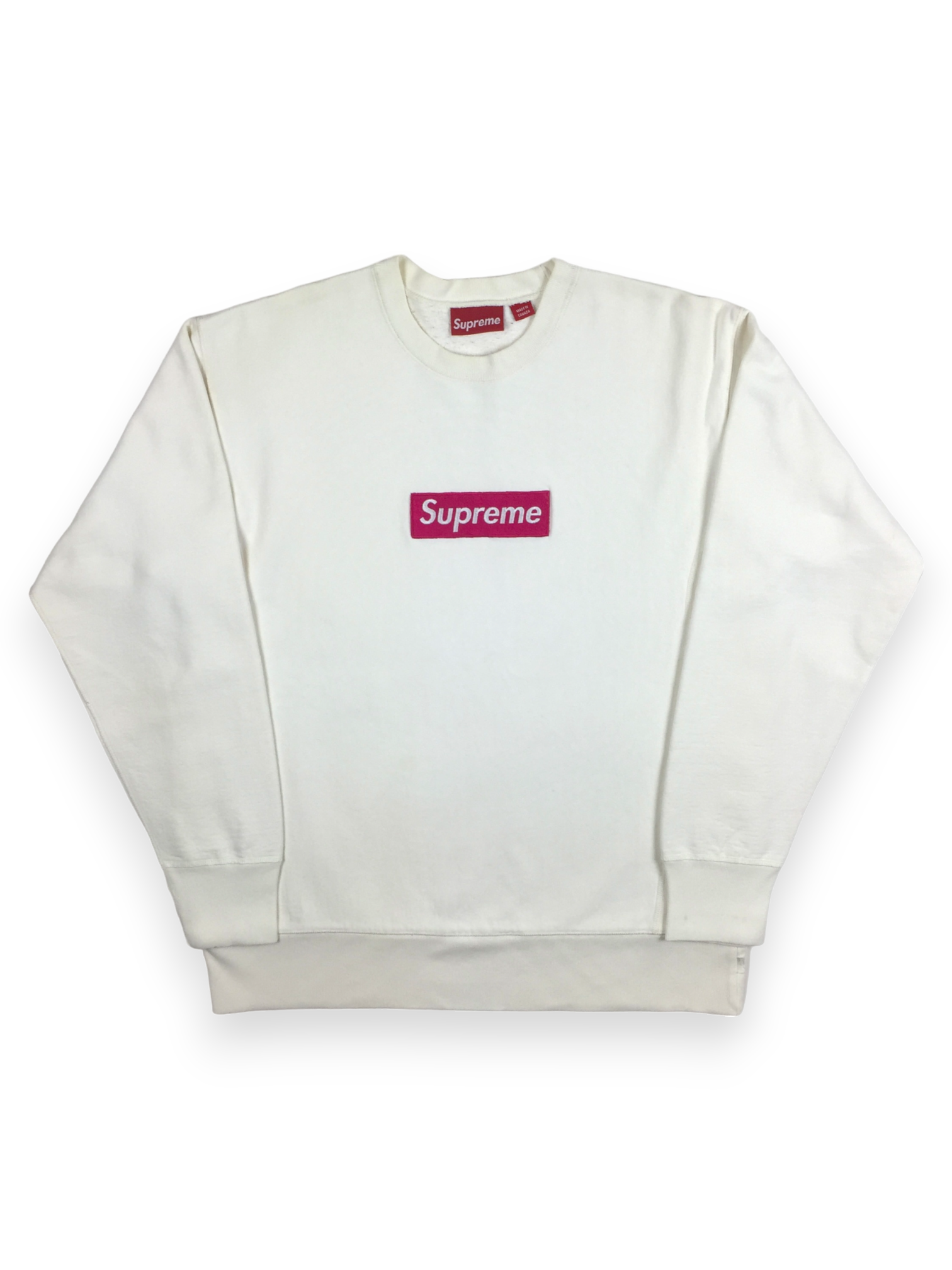 2006 Supreme Pink Magenta White Box Logo Crewneck