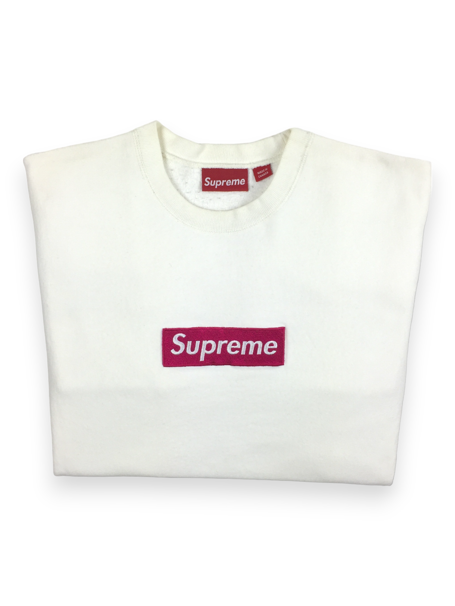 2006 Supreme Pink Magenta White Box Logo Crewneck