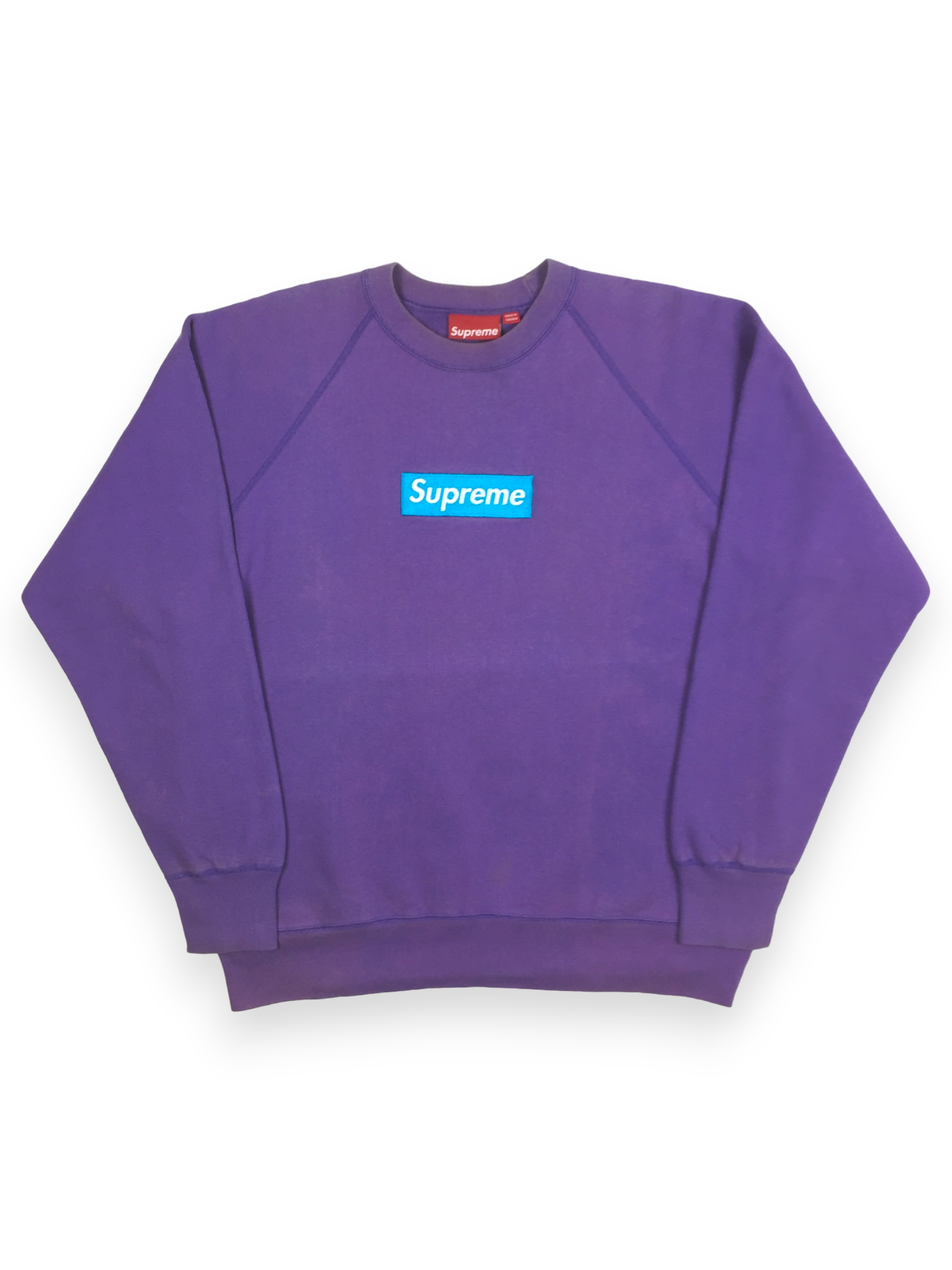 2006 Supreme Purple Teal Box Logo Crewneck