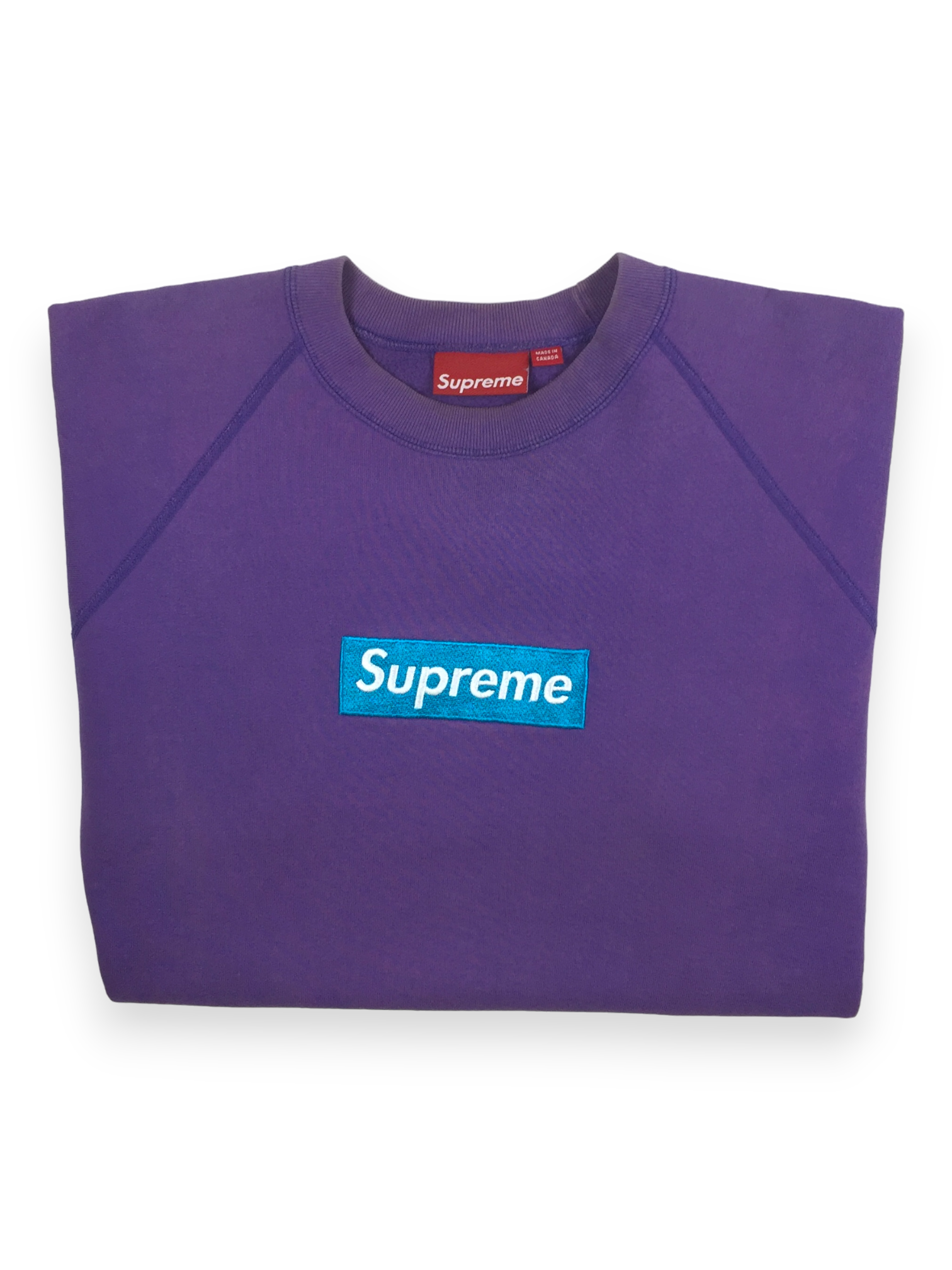 2006 Supreme Purple Teal Box Logo Crewneck