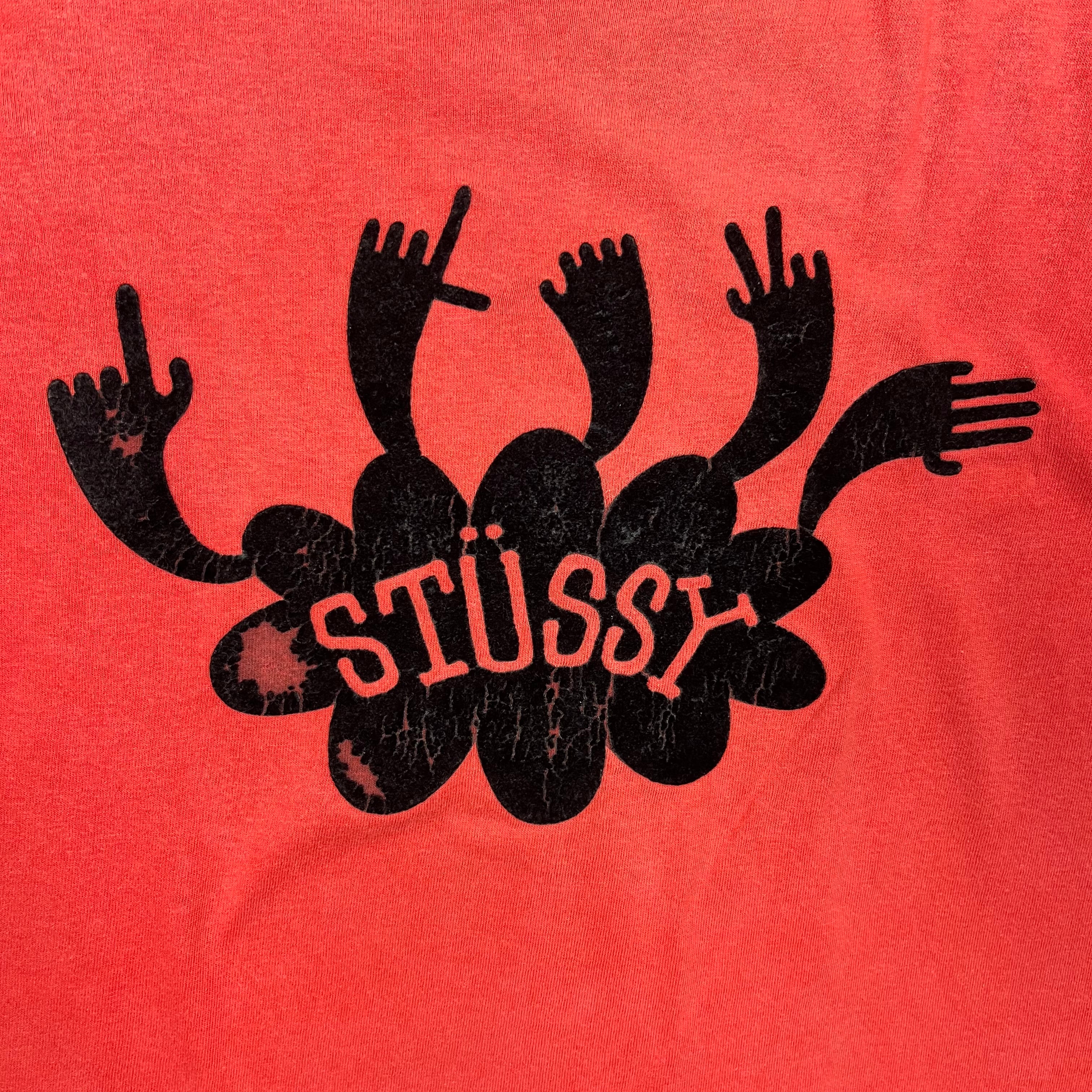 Stussy Vintage Orange Hands Tee