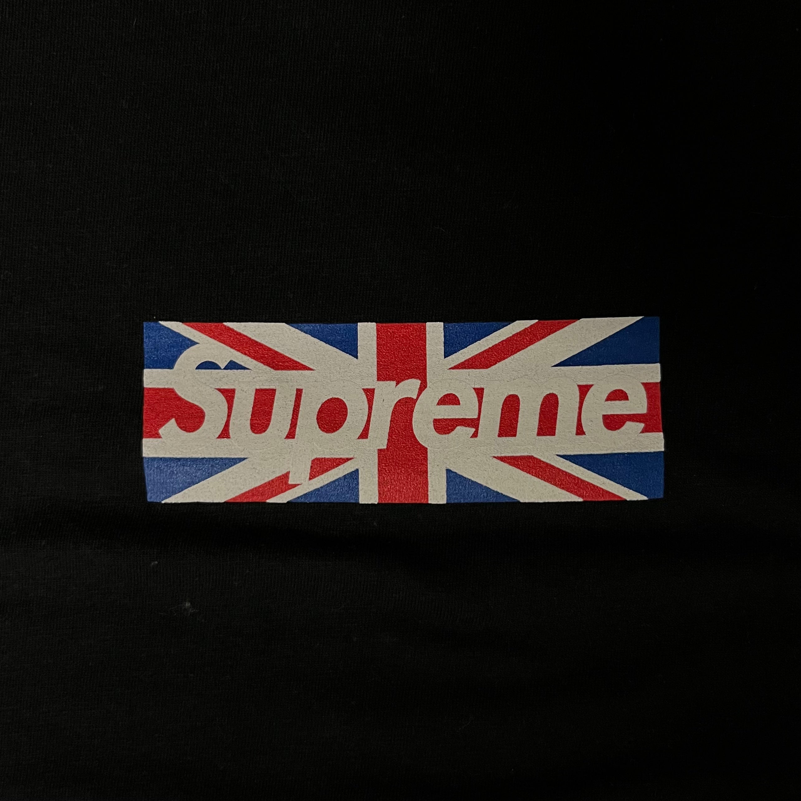 2011 Supreme Unreleased Black Union Jack London Store Opening Box Logo Tee Sample