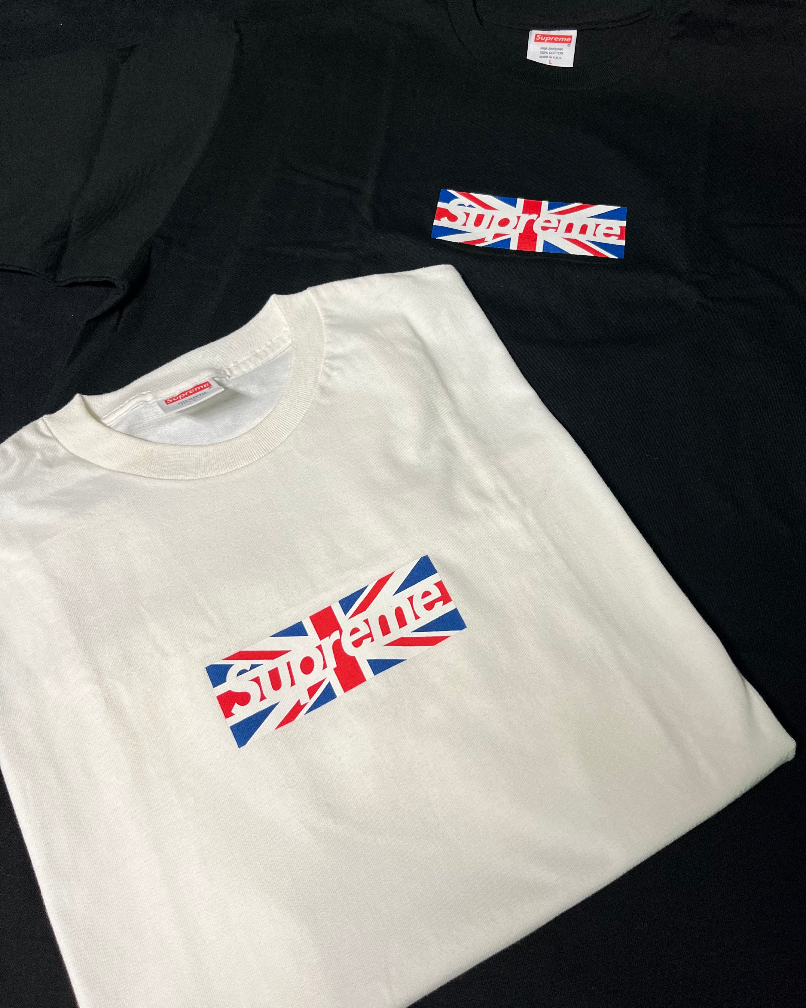 2011 Supreme Unreleased Black Union Jack London Store Opening Box Logo Tee Sample