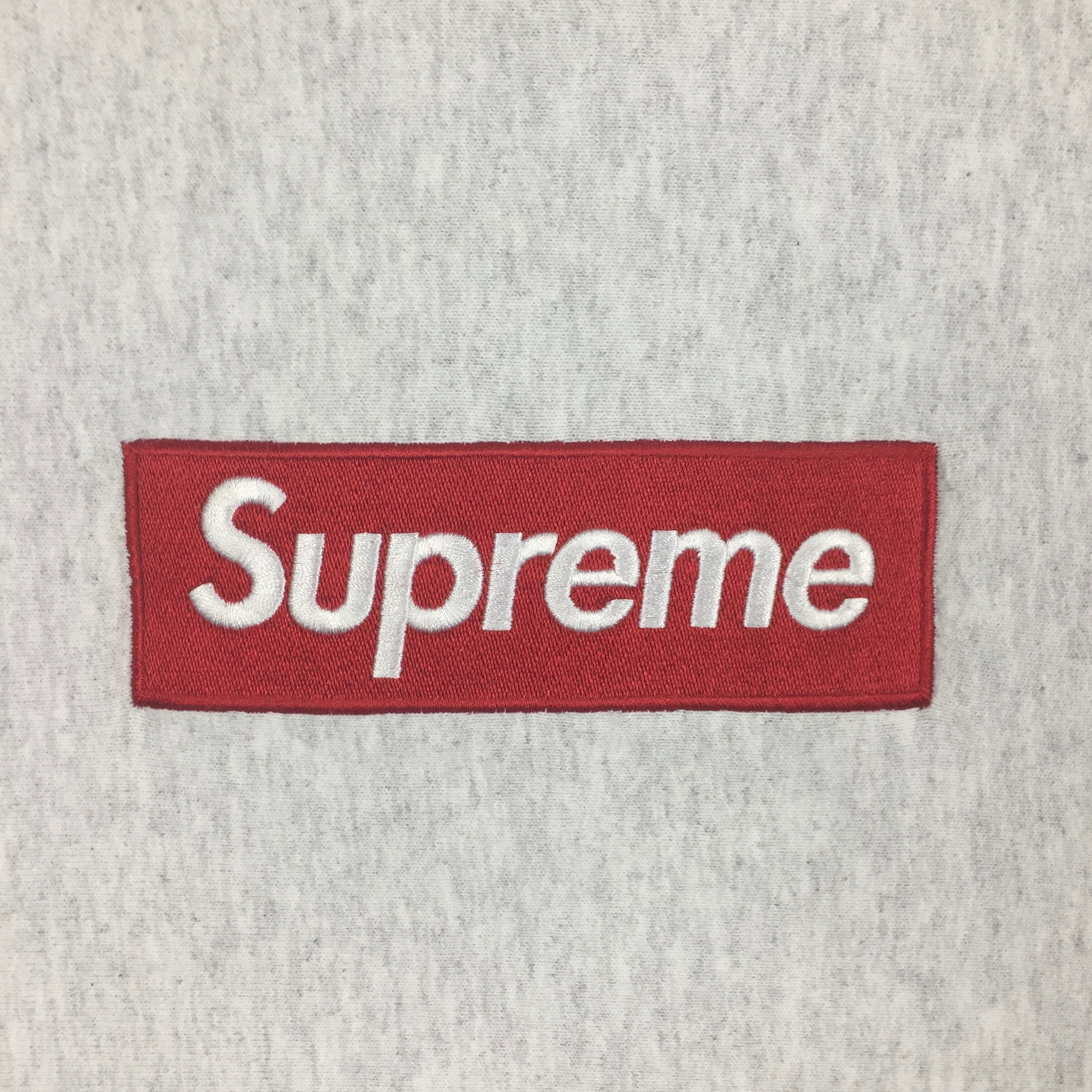 2018 Supreme Ash Grey Box Logo Crewneck