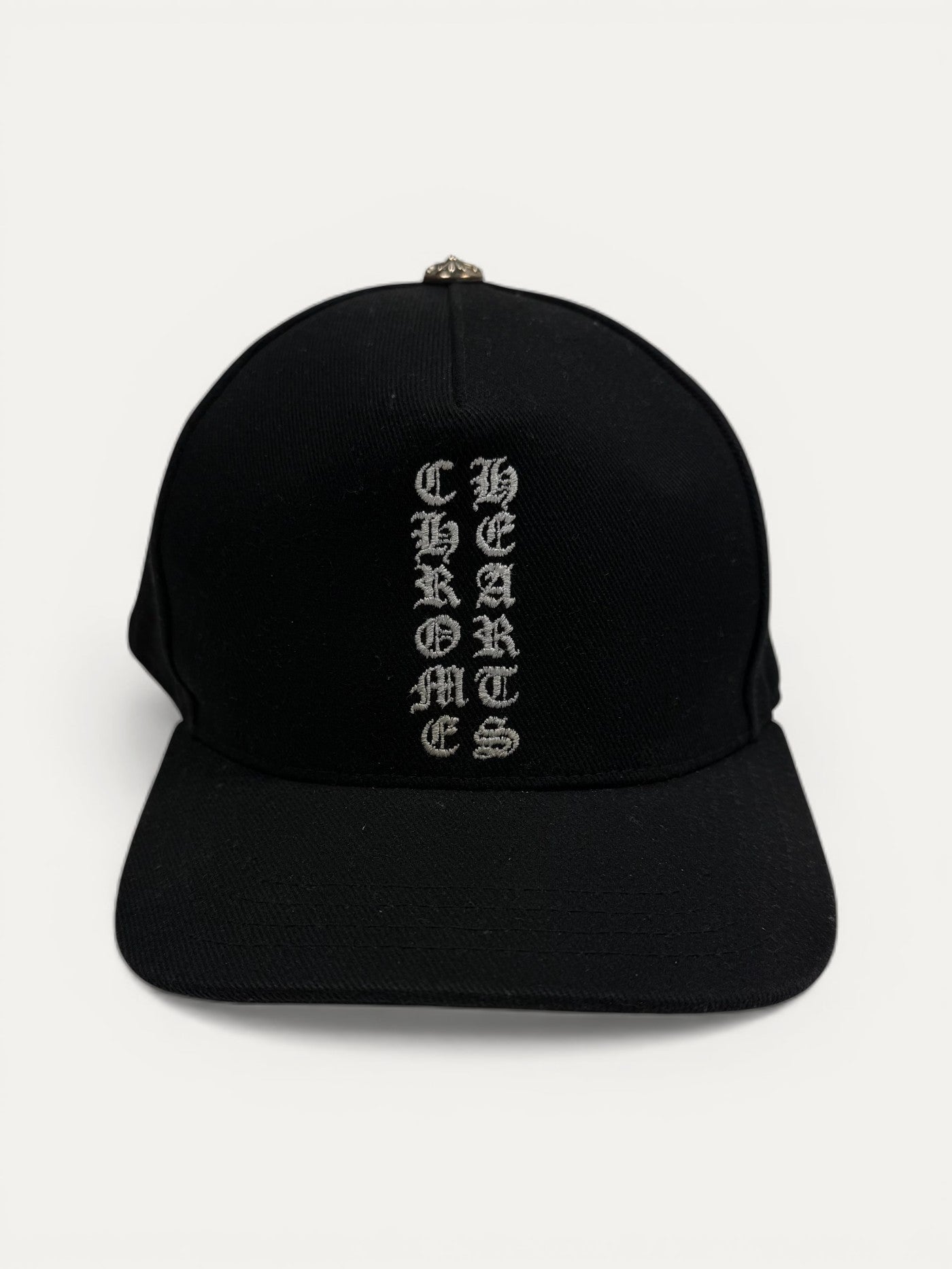 Chrome Hearts Black Scroll Logo Cap