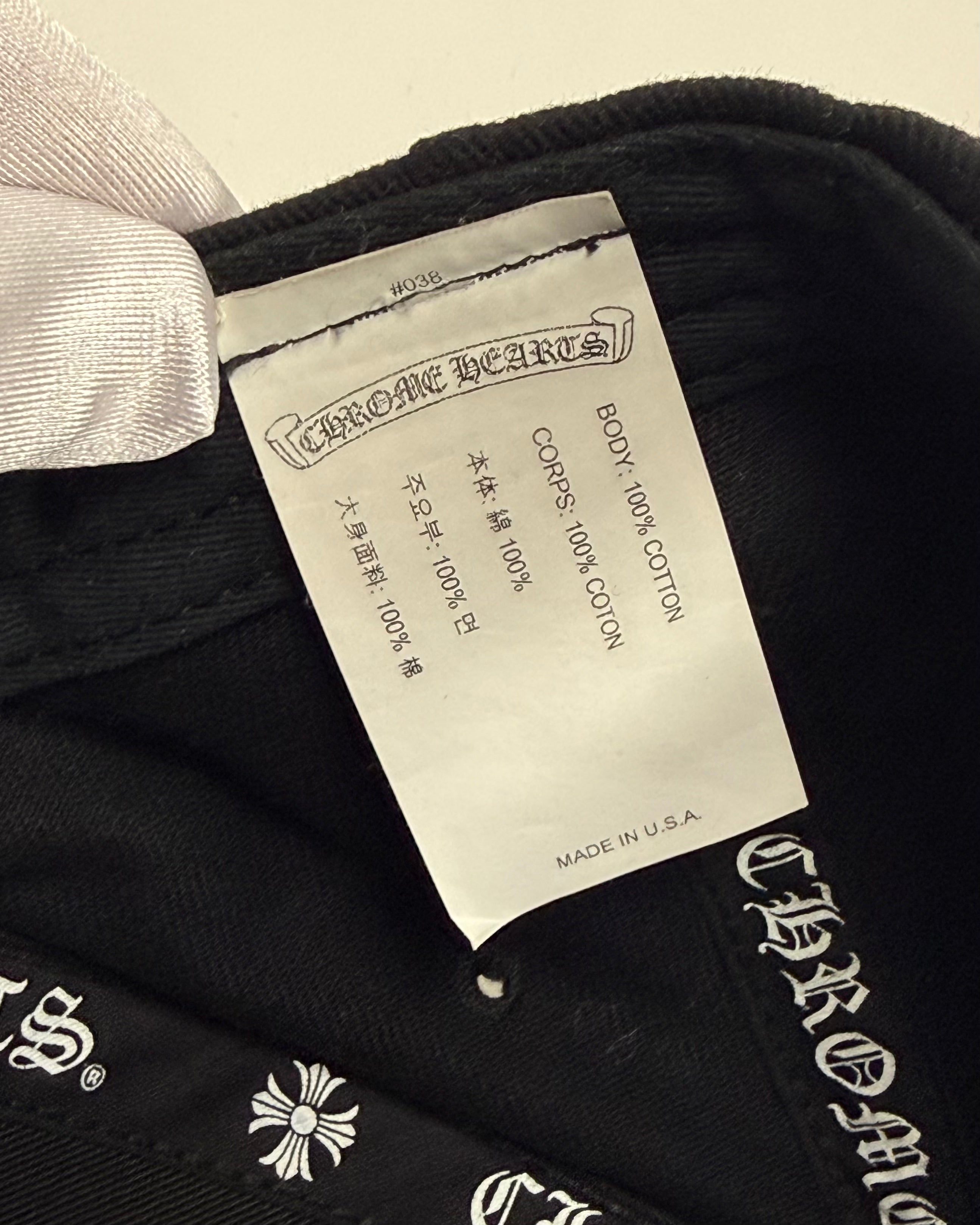 Chrome Hearts Black Scroll Logo Cap