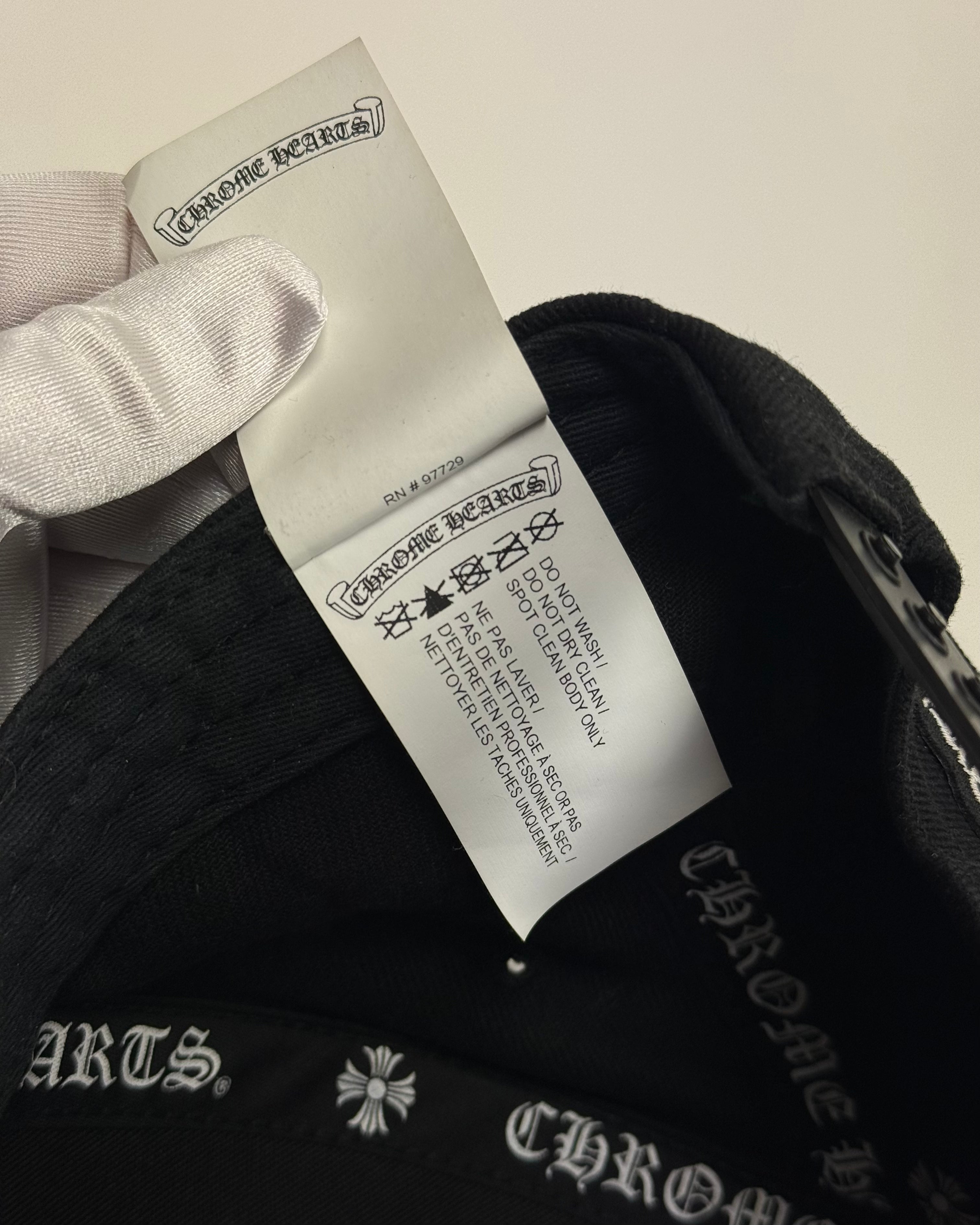 Chrome Hearts Black Scroll Logo Cap