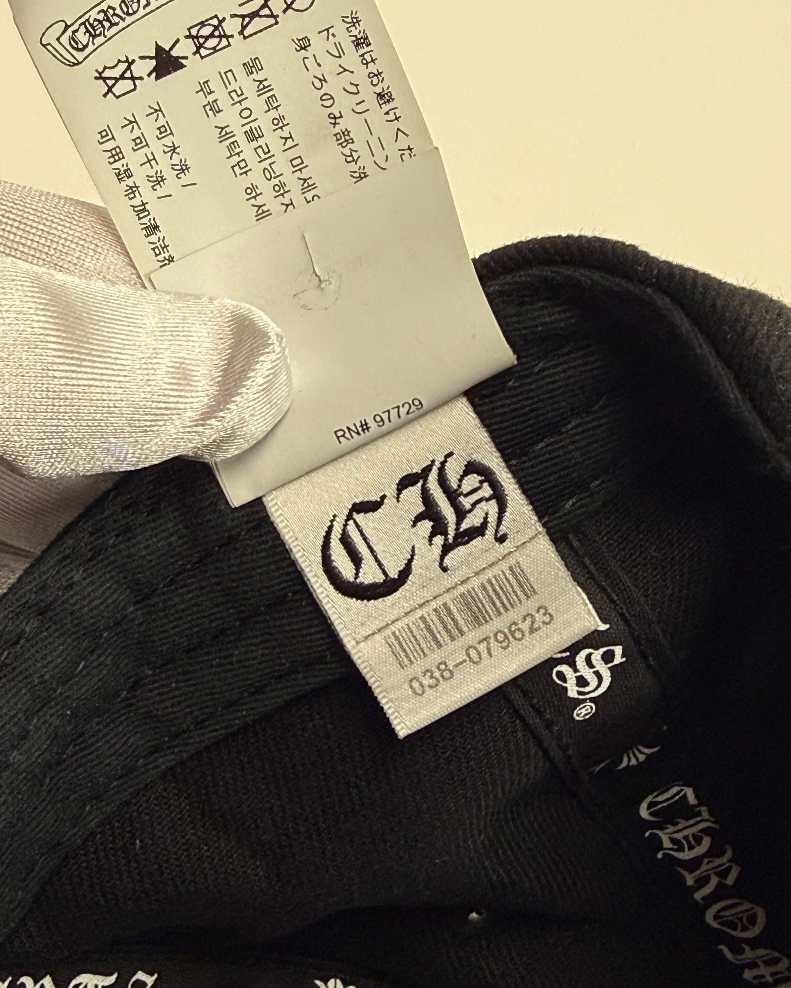 Chrome Hearts Black Scroll Logo Cap