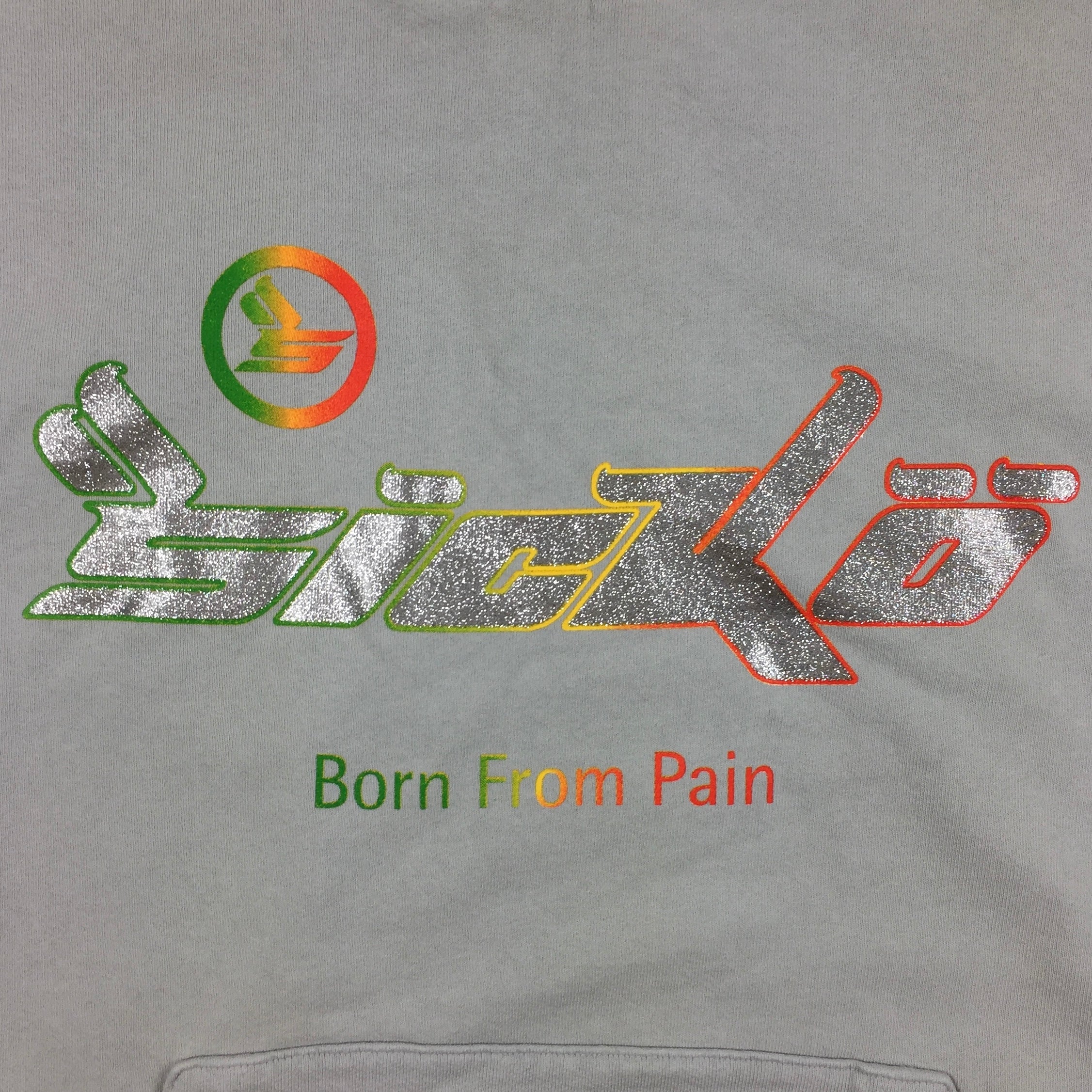 Sickö Born From Pain Grey Crystal Hoodie