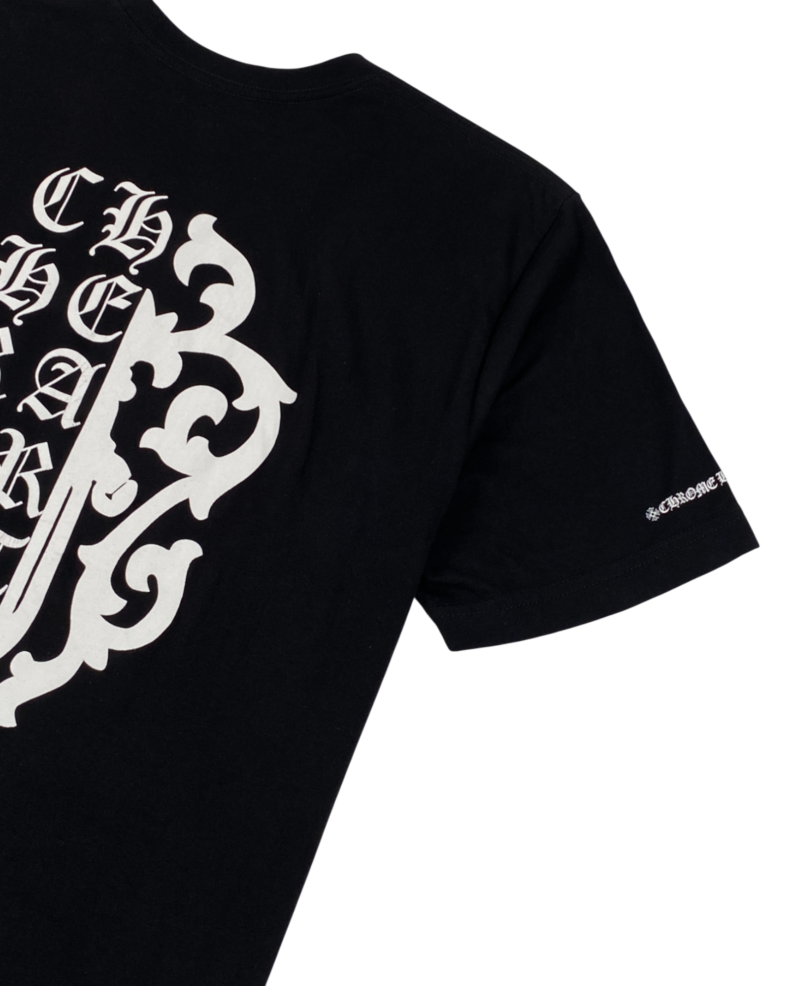 Chrome Hearts Black Dagger Scroll Logo Tee
