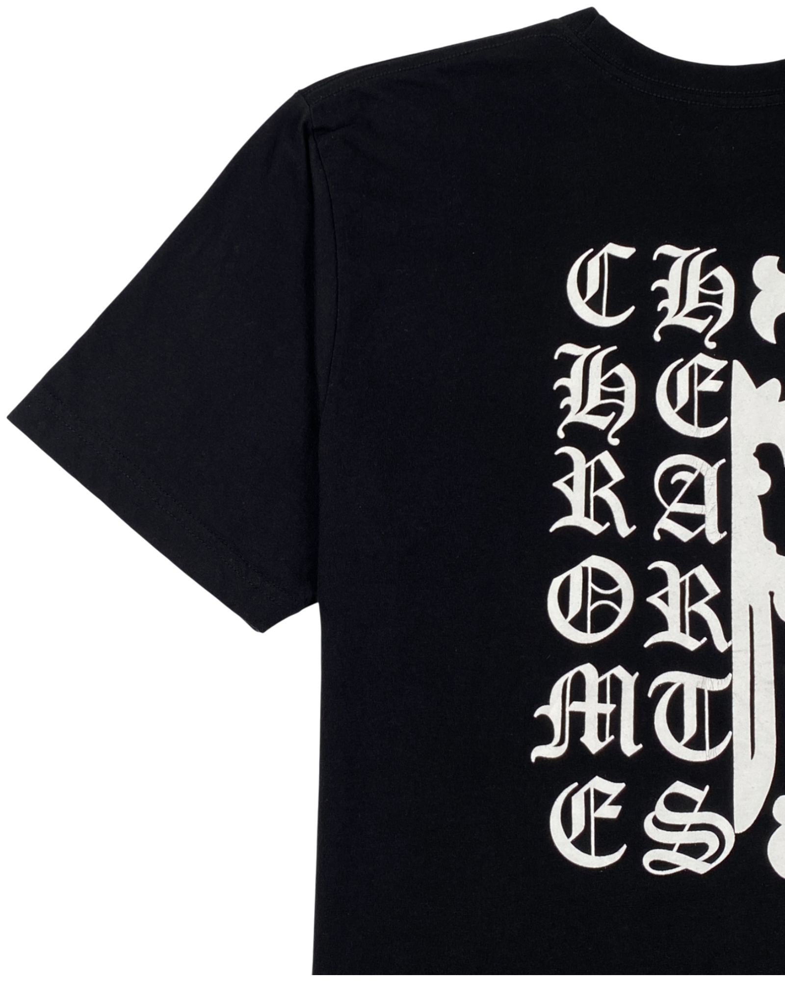 Chrome Hearts Black Dagger Scroll Logo Tee