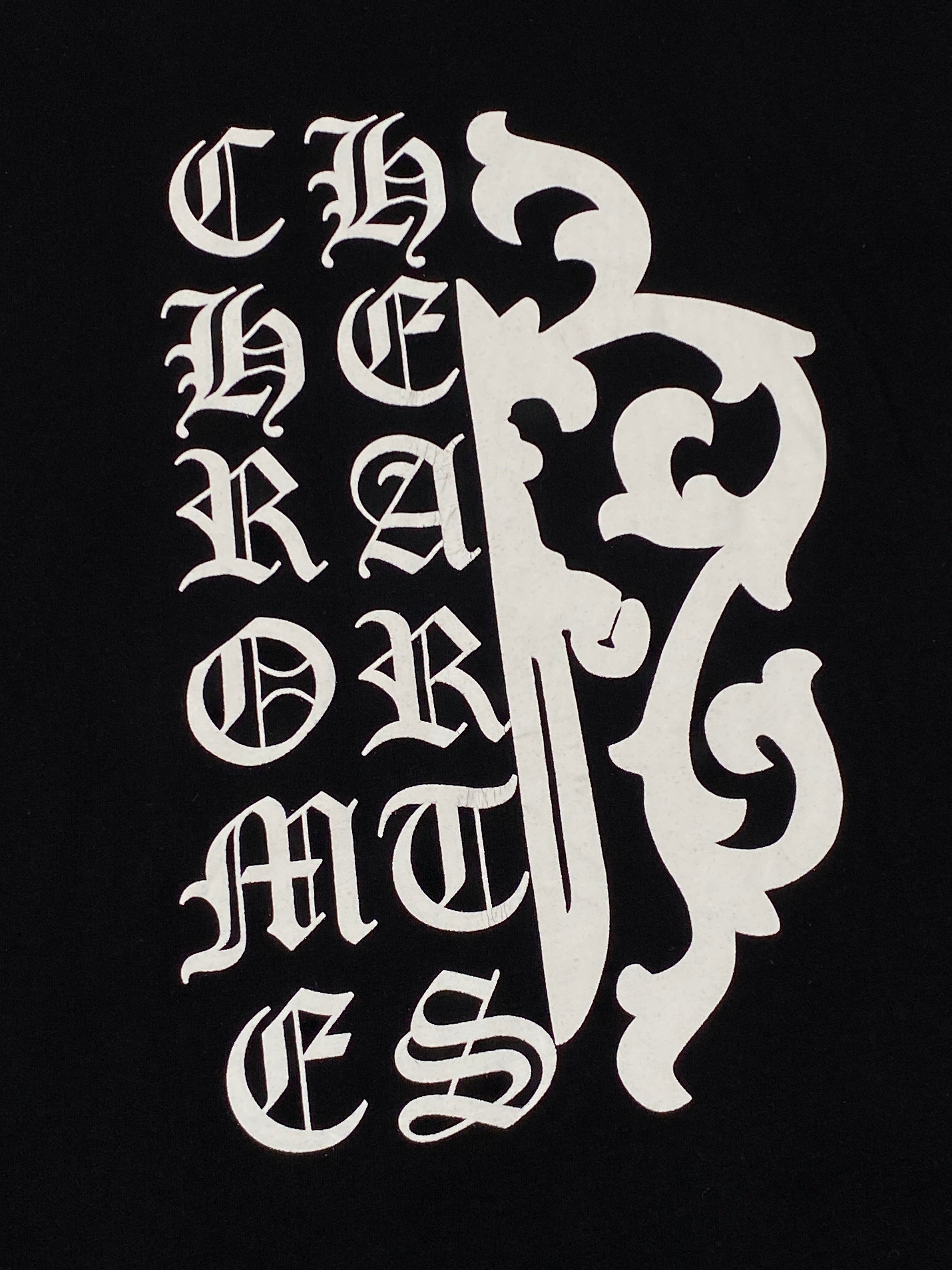 Chrome Hearts Black Dagger Scroll Logo Tee