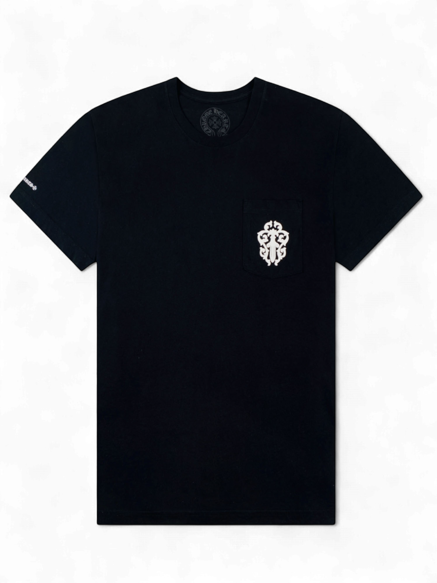 Chrome Hearts Black Dagger Scroll Logo Tee
