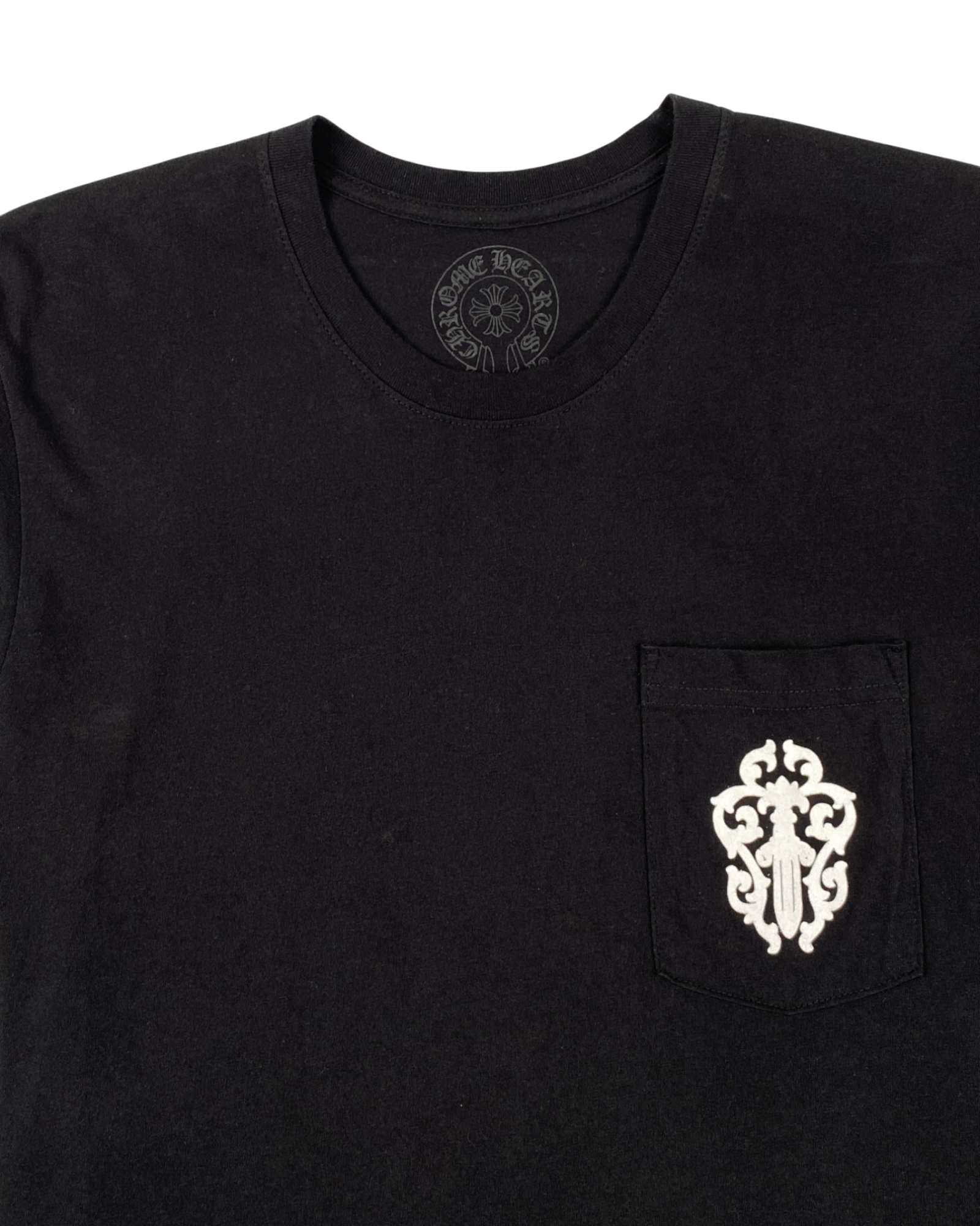 Chrome Hearts Black Dagger Scroll Logo Tee