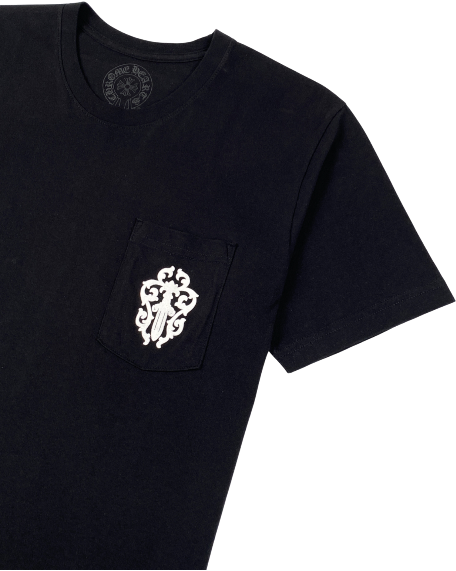Chrome Hearts Black Dagger Scroll Logo Tee