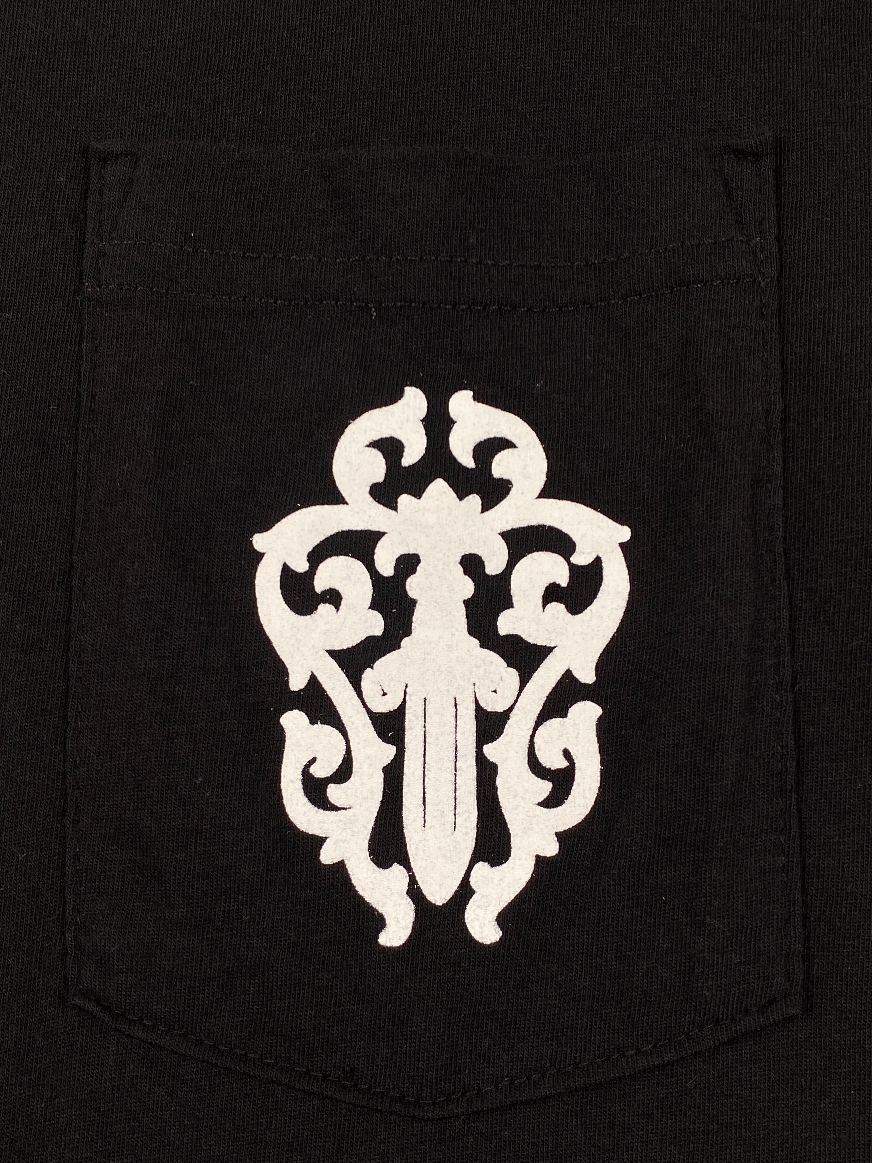 Chrome Hearts Black Dagger Scroll Logo Tee