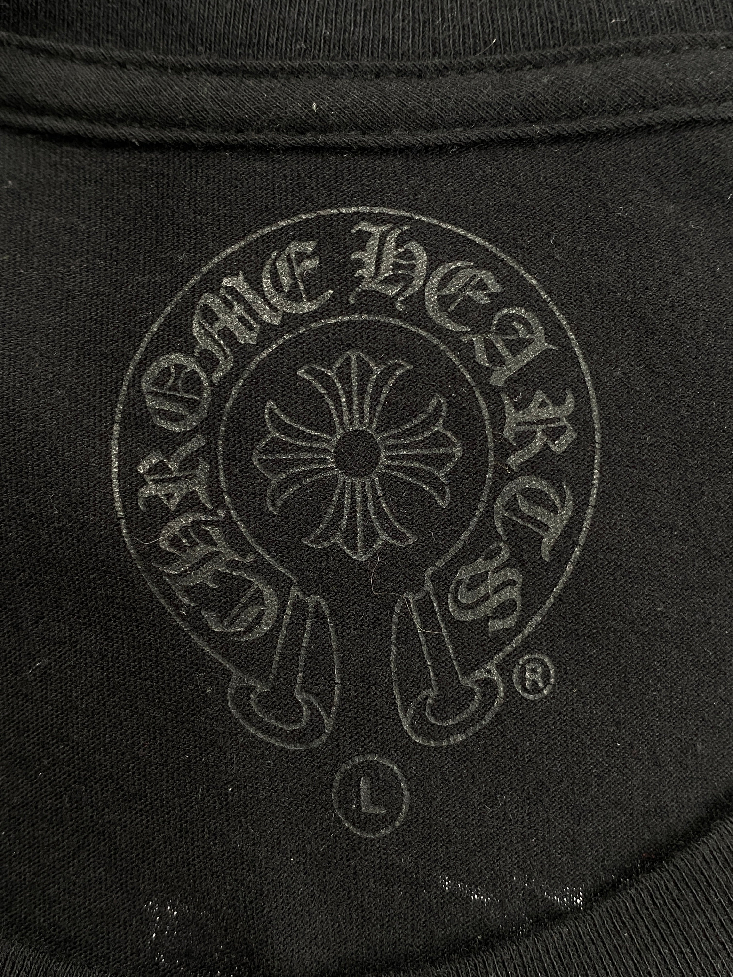 Chrome Hearts Black Dagger Scroll Logo Tee