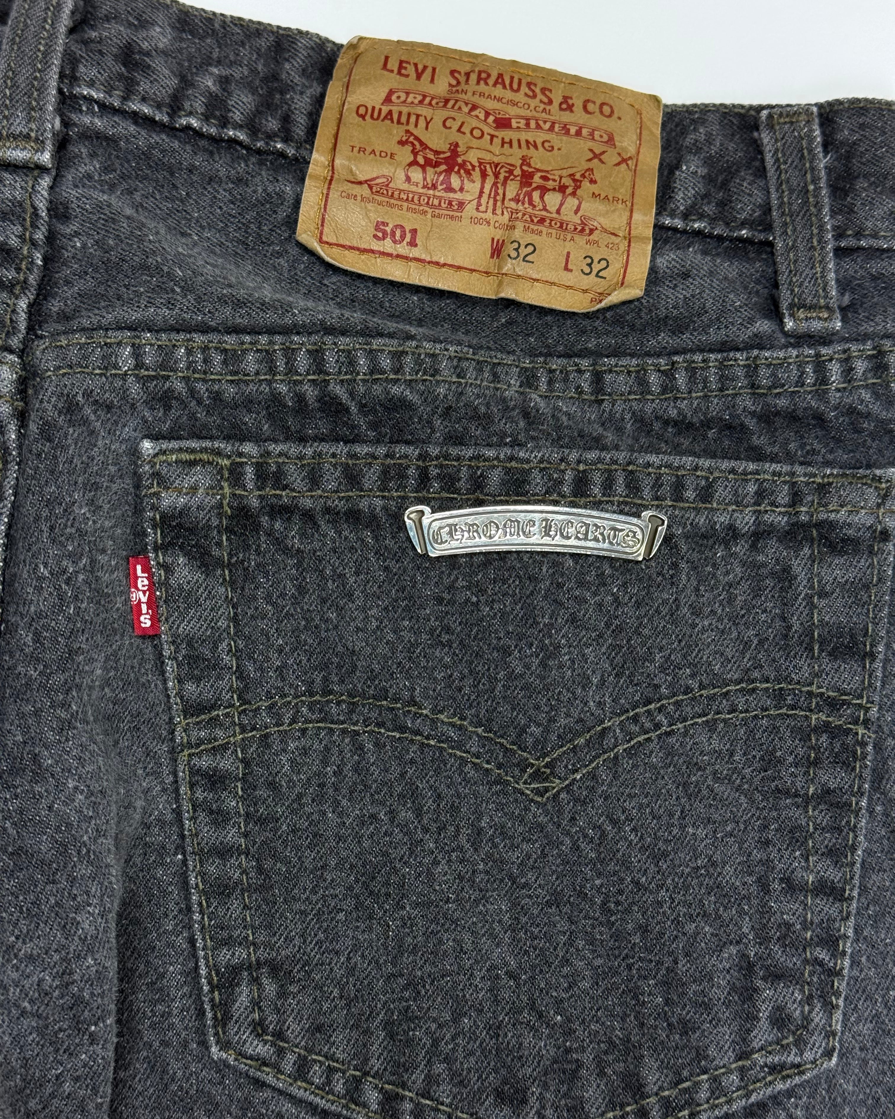 Chrome Hearts Black Cross Patch Black Levi’s Denim Jeans