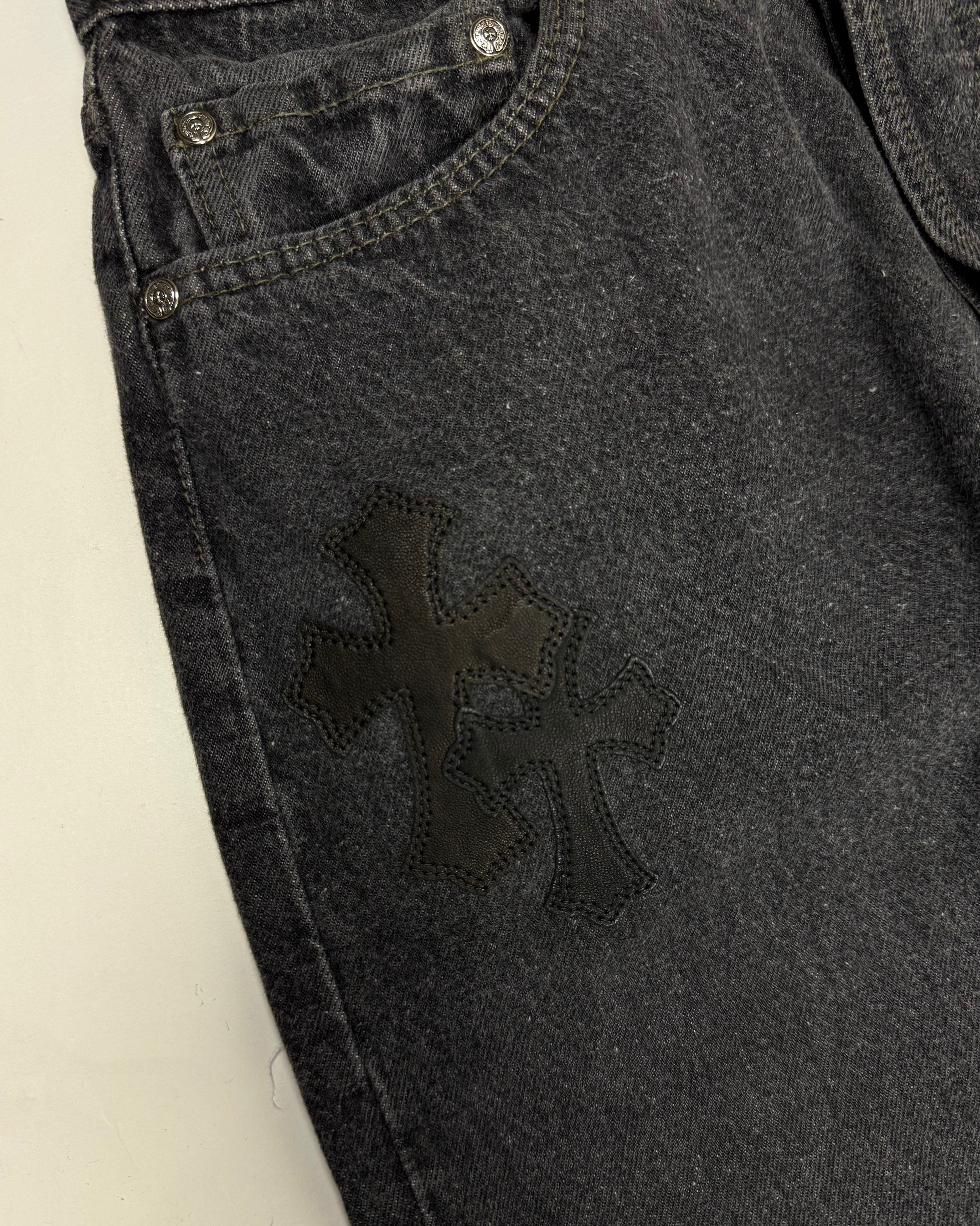 Chrome Hearts Black Cross Patch Black Levi’s Denim Jeans