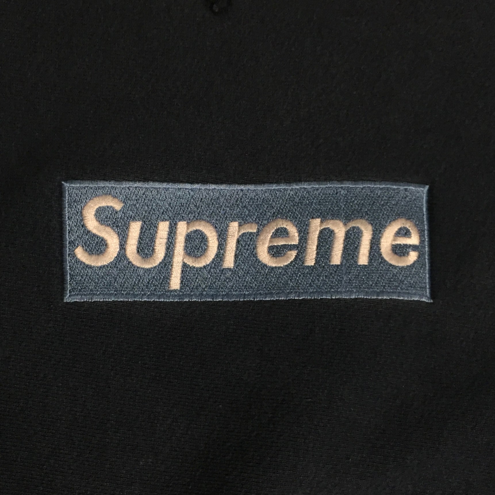 1997 Supreme Ice Blue Navy Box Logo Crewneck