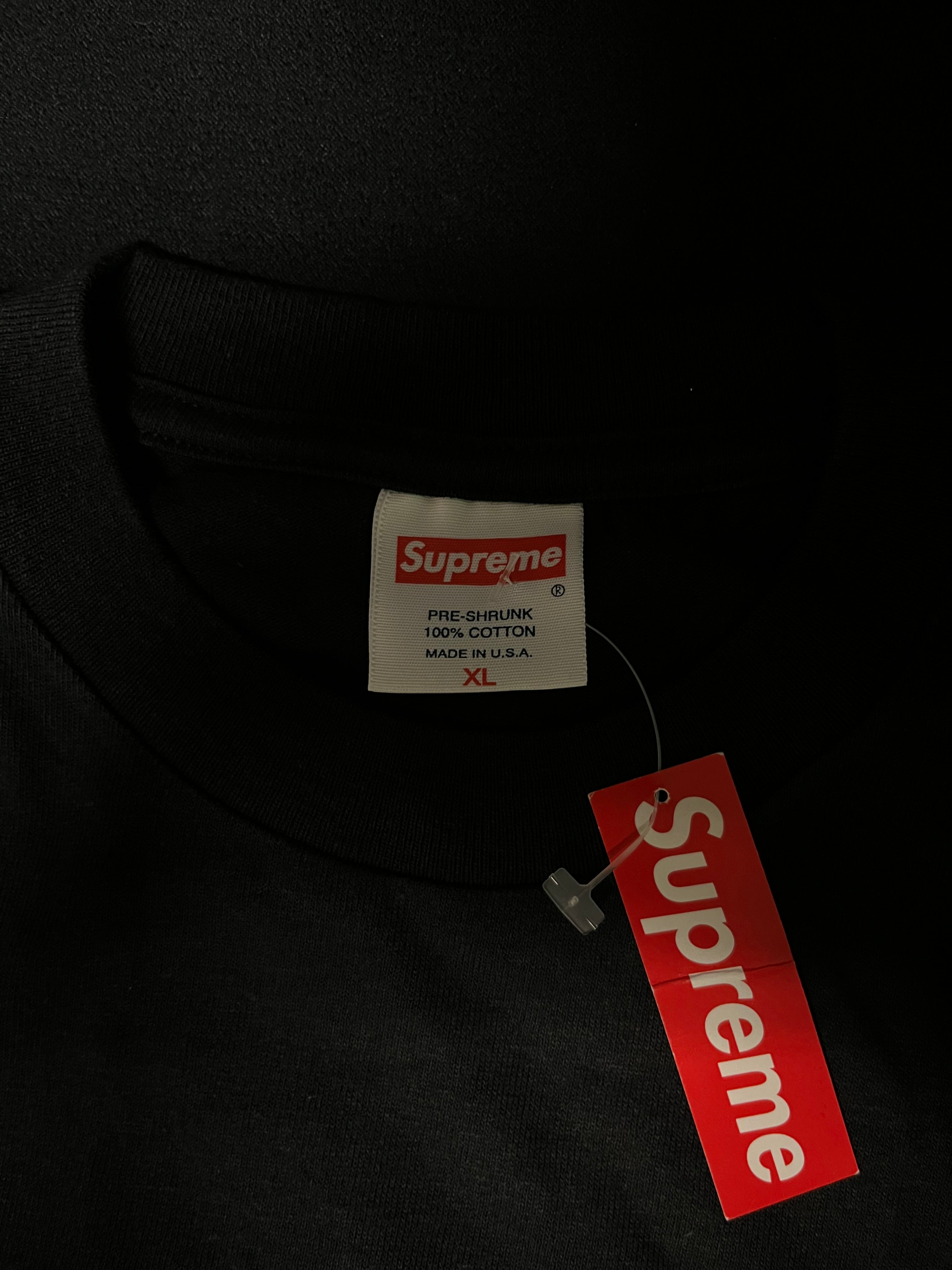 2005 Supreme Illegal Business Controls America Black Tee