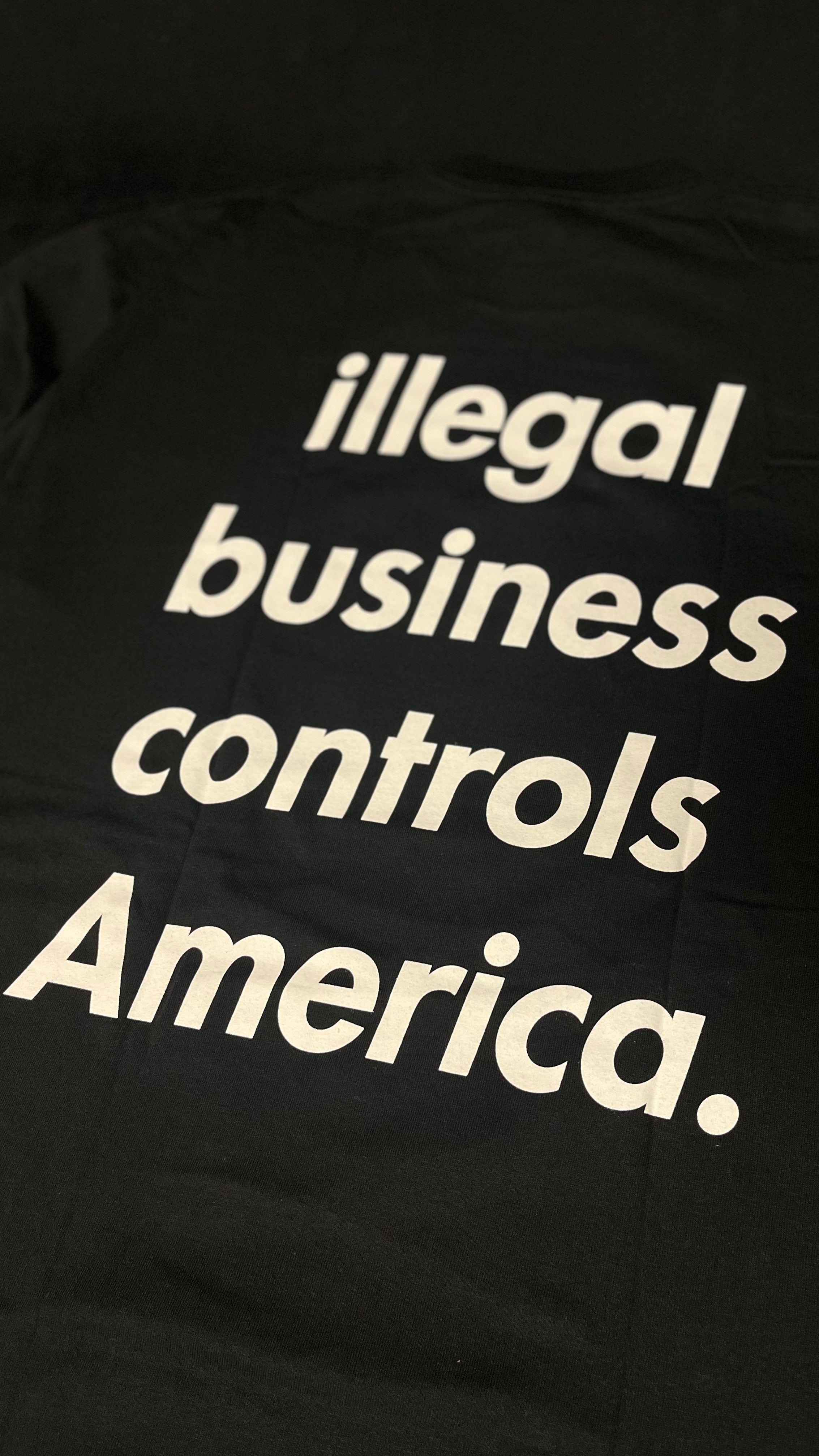 2005 Supreme Illegal Business Controls America Black Tee