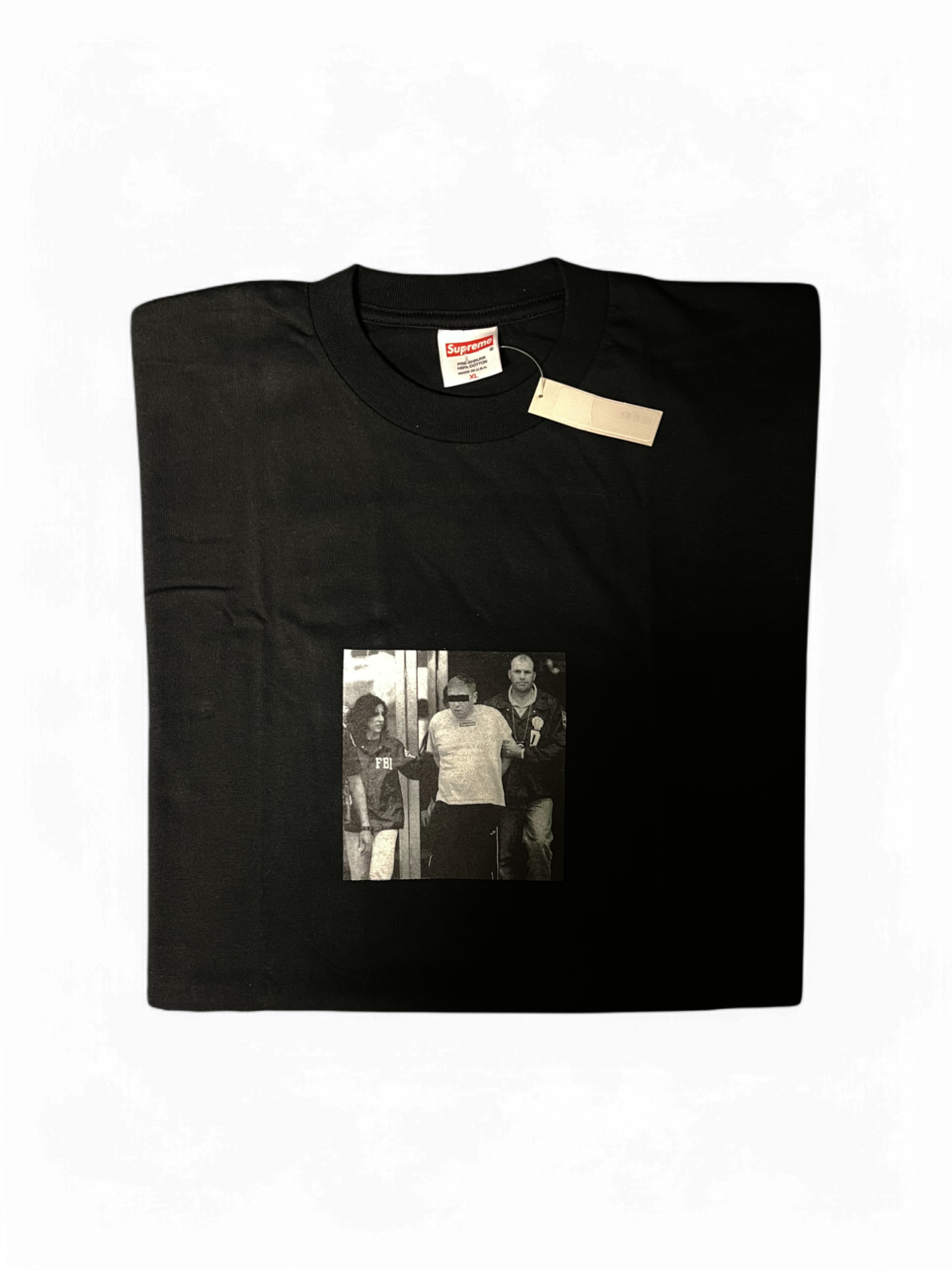 2005 Supreme Illegal Business Controls America Black Tee