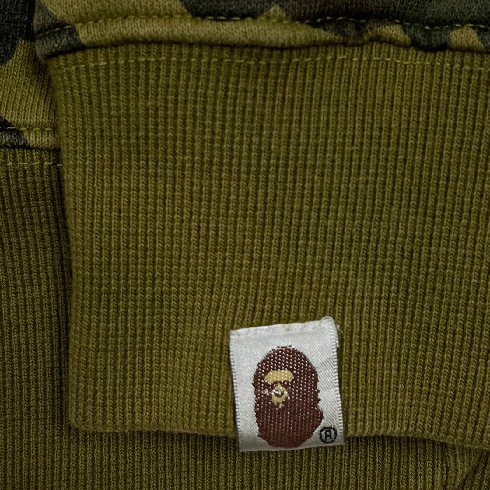 BAPE Green Camo College Logo Hoodie