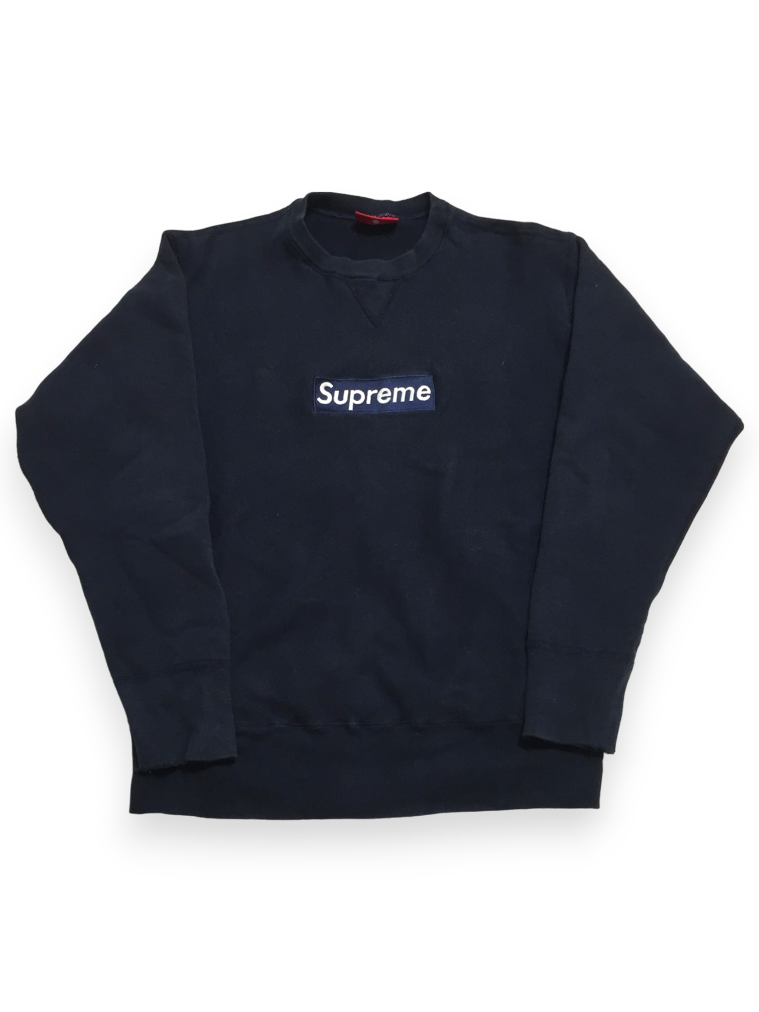 1997 Supreme Navy Box Logo Crewneck