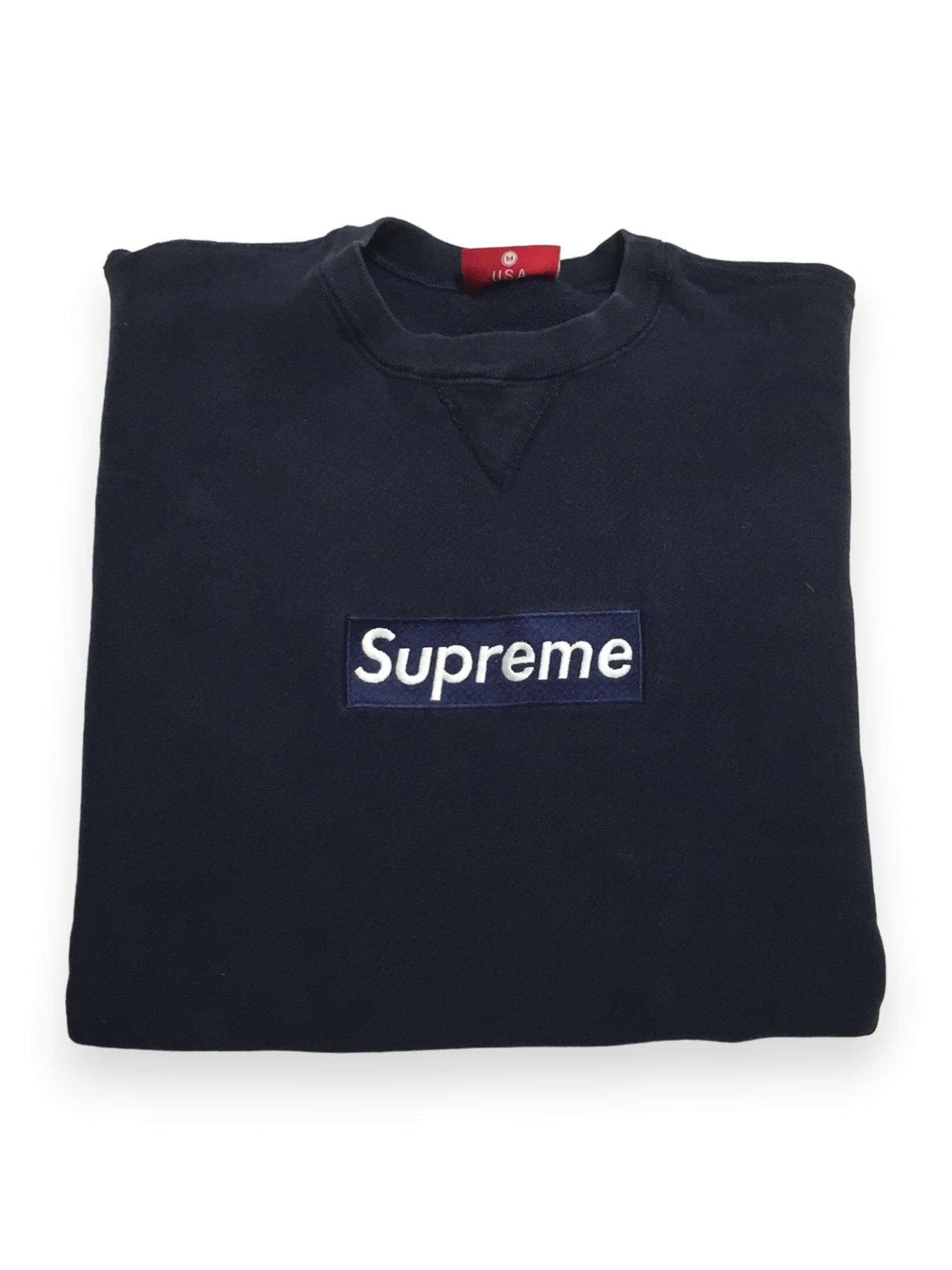 1997 Supreme Navy Box Logo Crewneck
