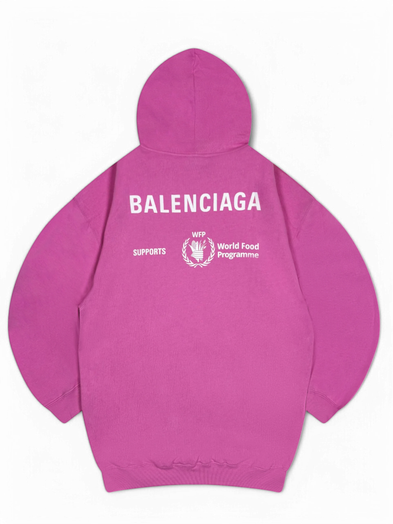 Balenciaga Pink World Food Programme Logo Hoodie
