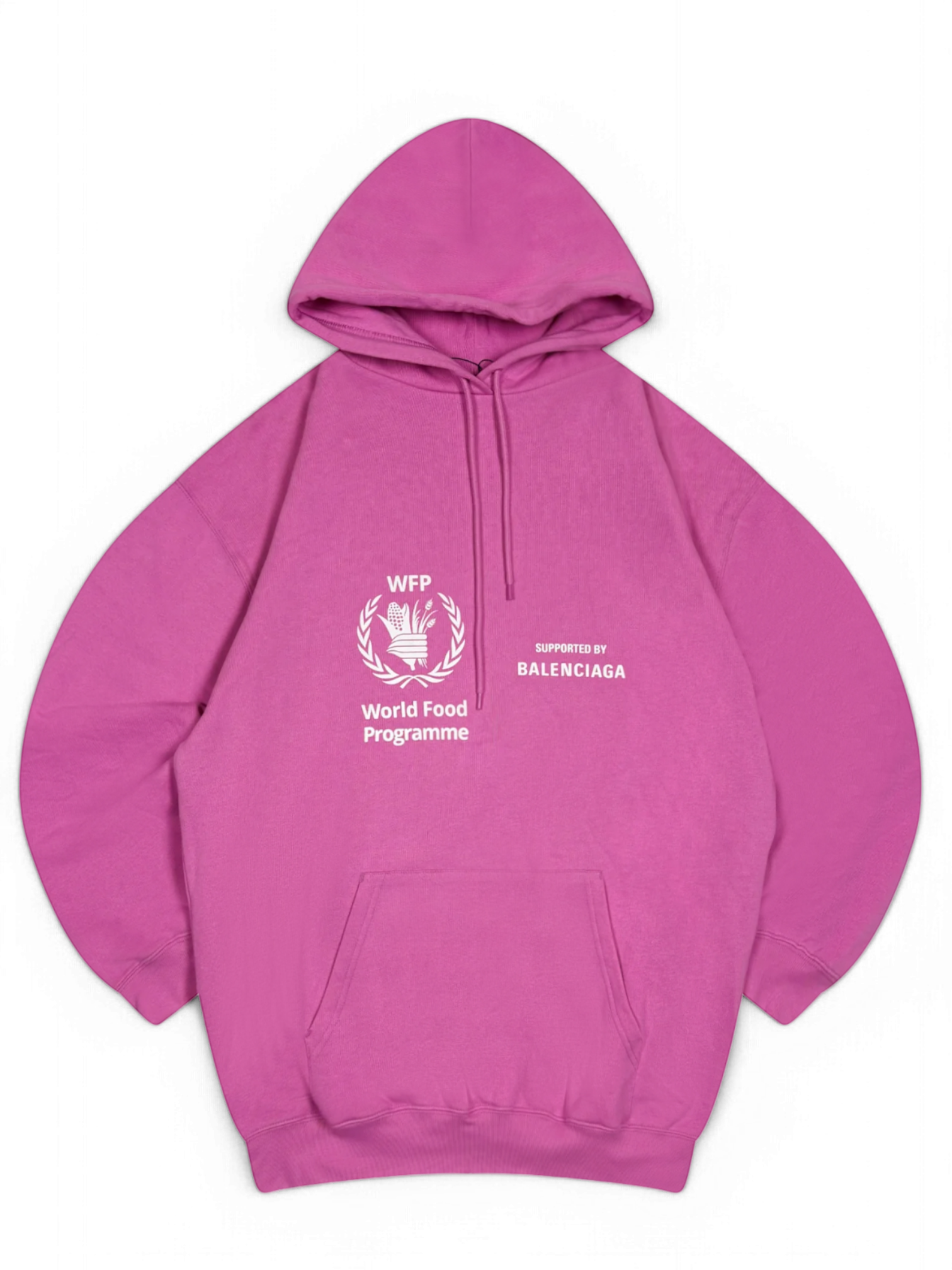 Balenciaga Pink World Food Programme Logo Hoodie